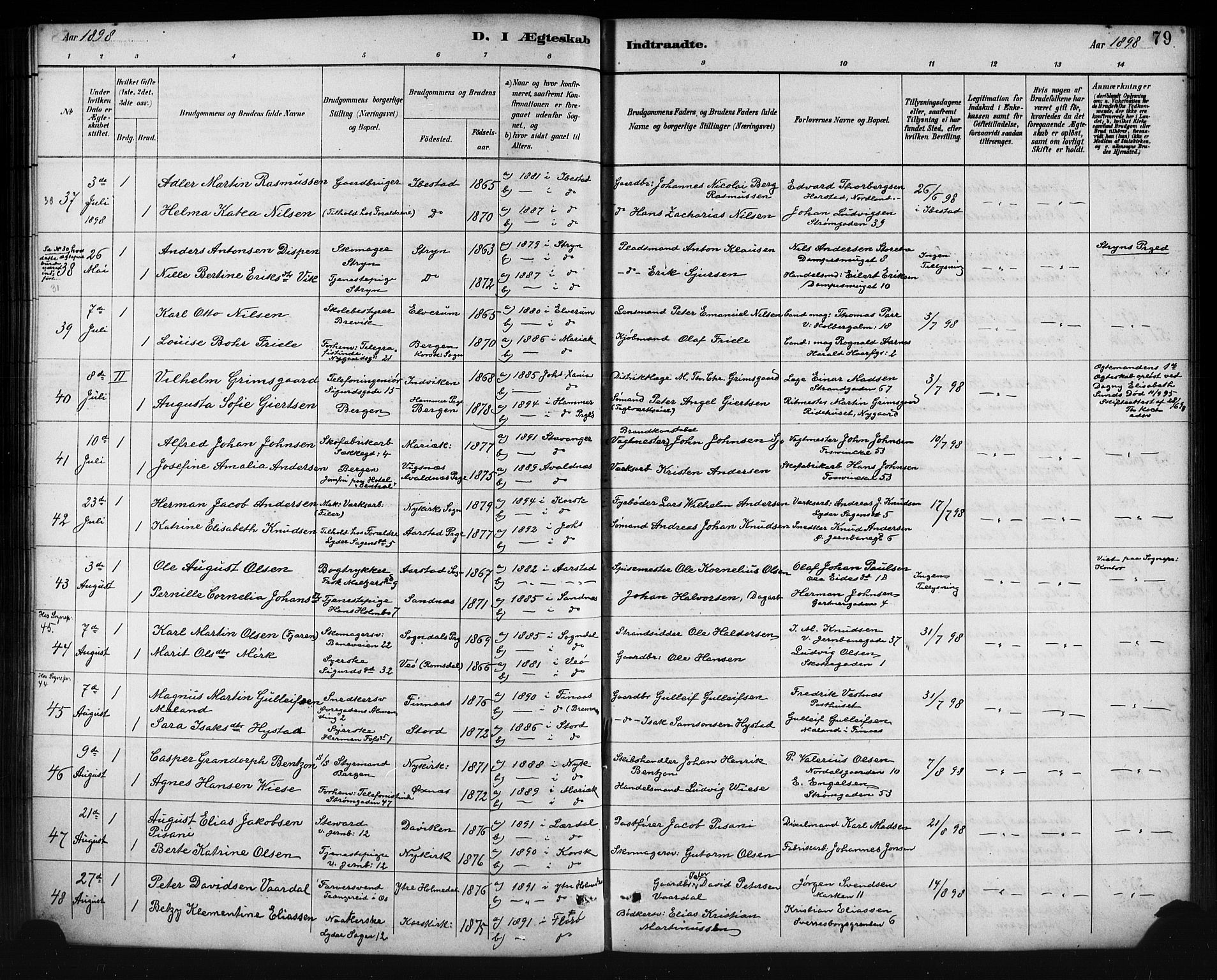 Johanneskirken sokneprestembete, AV/SAB-A-76001/H/Hab: Parish register (copy) no. C 1, 1885-1912, p. 79