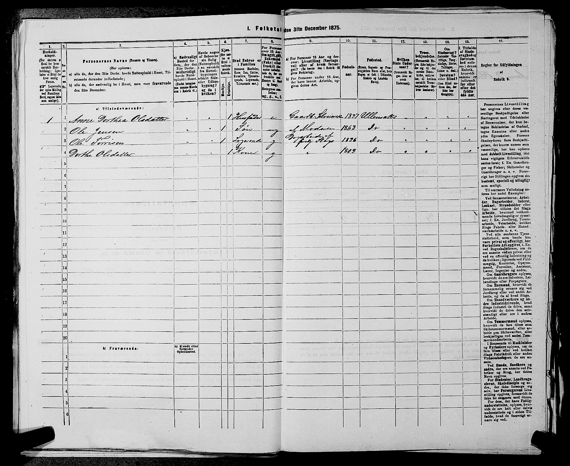 RA, 1875 census for 0235P Ullensaker, 1875, p. 492