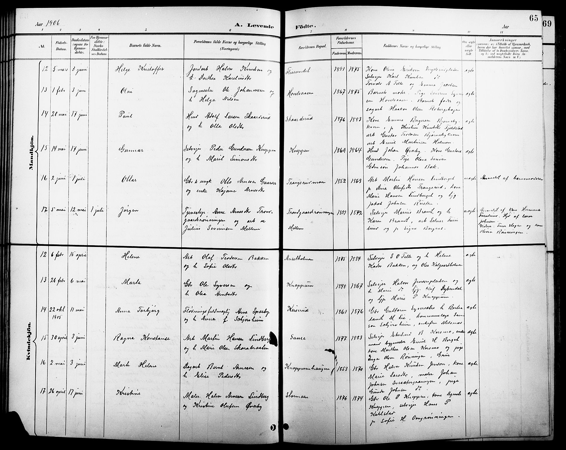 Åsnes prestekontor, SAH/PREST-042/H/Ha/Hab/L0004: Parish register (copy) no. 4, 1895-1909, p. 65