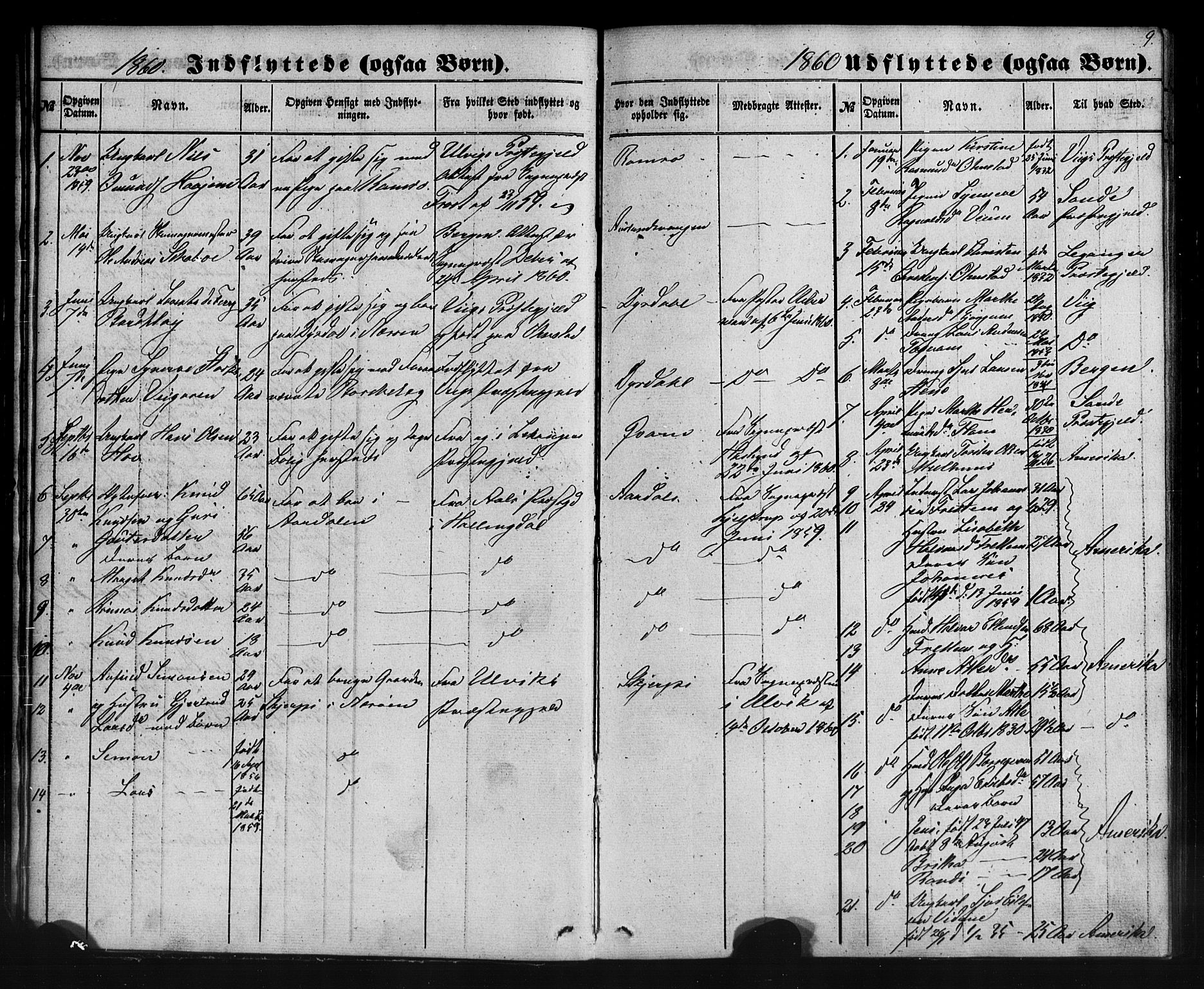 Aurland sokneprestembete, SAB/A-99937/H/Ha/Haa/L0012: Parish register (official) no. A 12, 1858-1879, p. 9