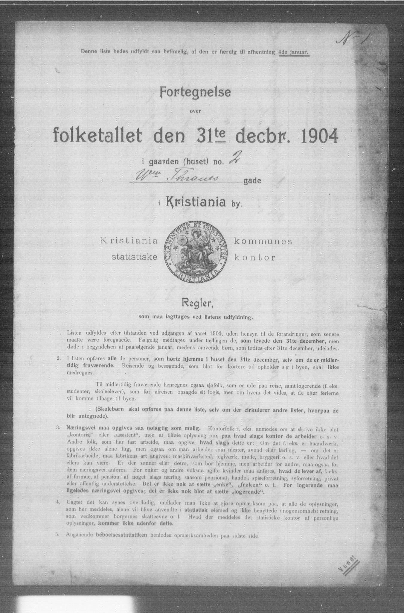 OBA, Municipal Census 1904 for Kristiania, 1904, p. 23713