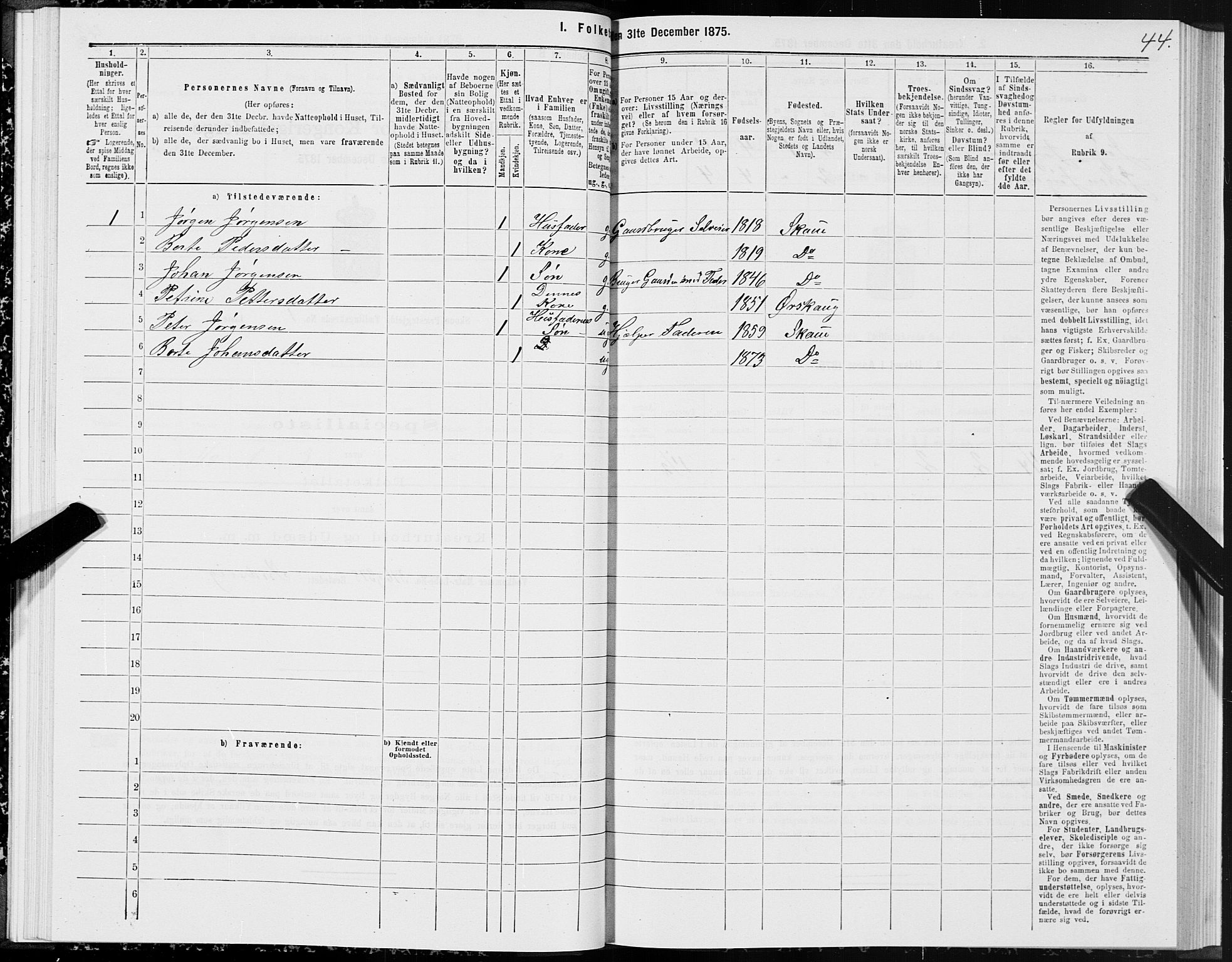 SAT, 1875 census for 1529P Skodje, 1875, p. 1044
