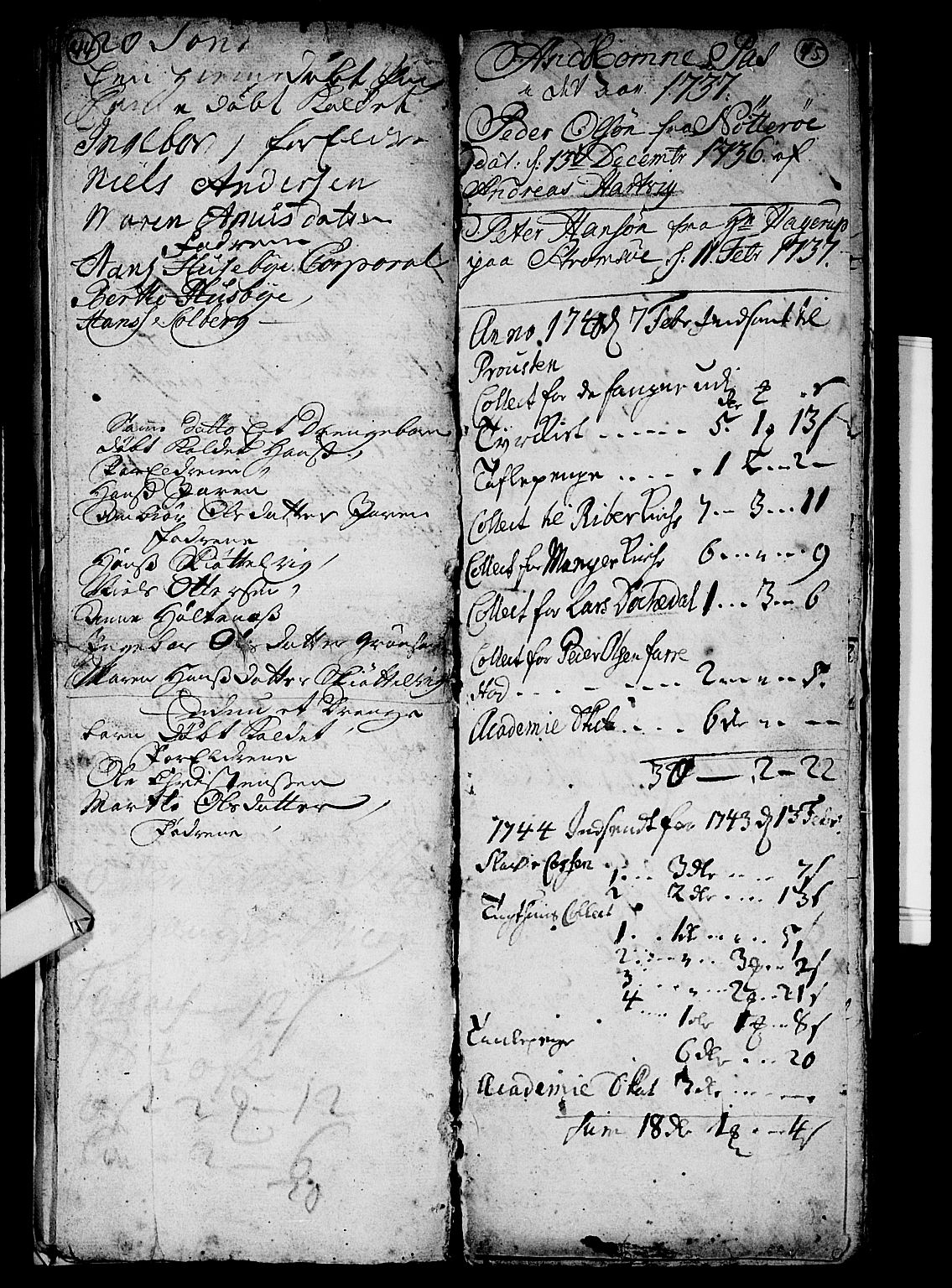 Hurum kirkebøker, SAKO/A-229/F/Fa/L0005: Parish register (official) no. 5, 1735-1739, p. 44-45