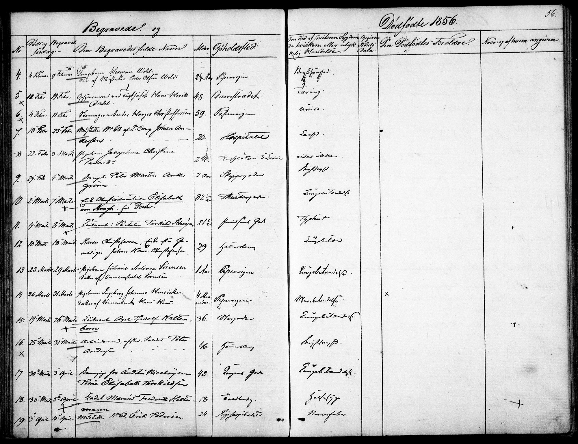 Garnisonsmenigheten Kirkebøker, AV/SAO-A-10846/F/Fa/L0009: Parish register (official) no. 9, 1842-1859, p. 56