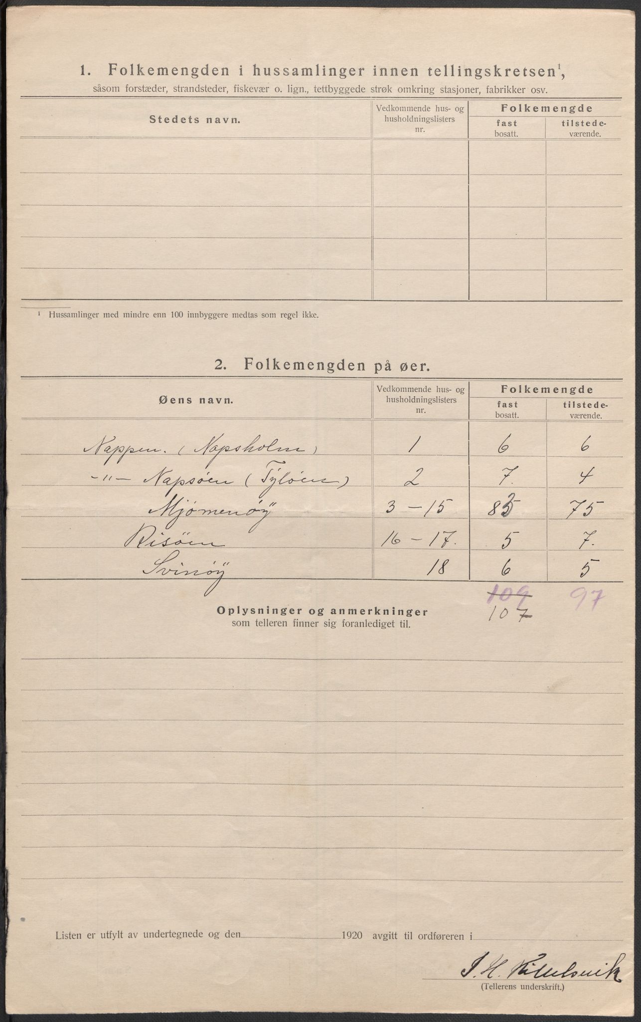 SAB, 1920 census for Gulen, 1920, p. 45