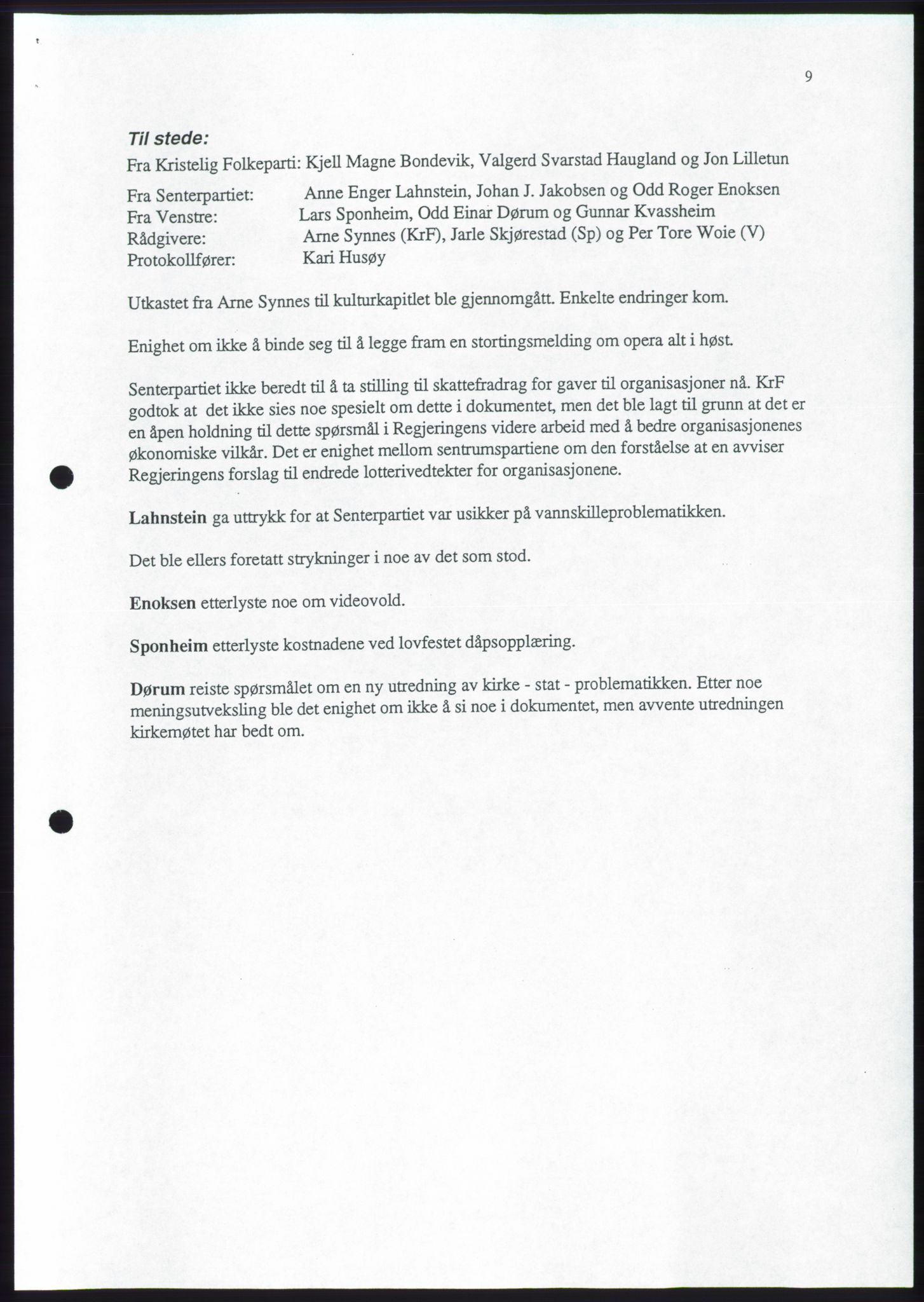 Forhandlingene mellom Kristelig Folkeparti, Senterpartiet og Venstre om dannelse av regjering, RA/PA-1073/A/L0001: Forhandlingsprotokoller, 1997, p. 54