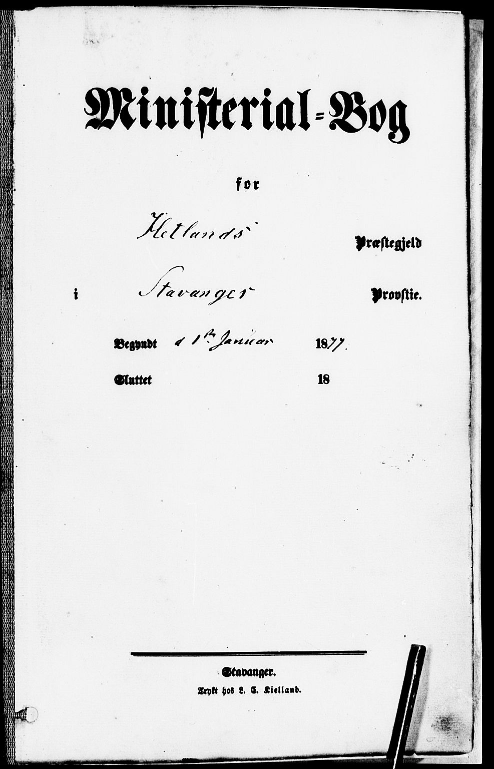 Hetland sokneprestkontor, SAST/A-101826/30/30BA/L0008: Parish register (official) no. A 8, 1877-1884