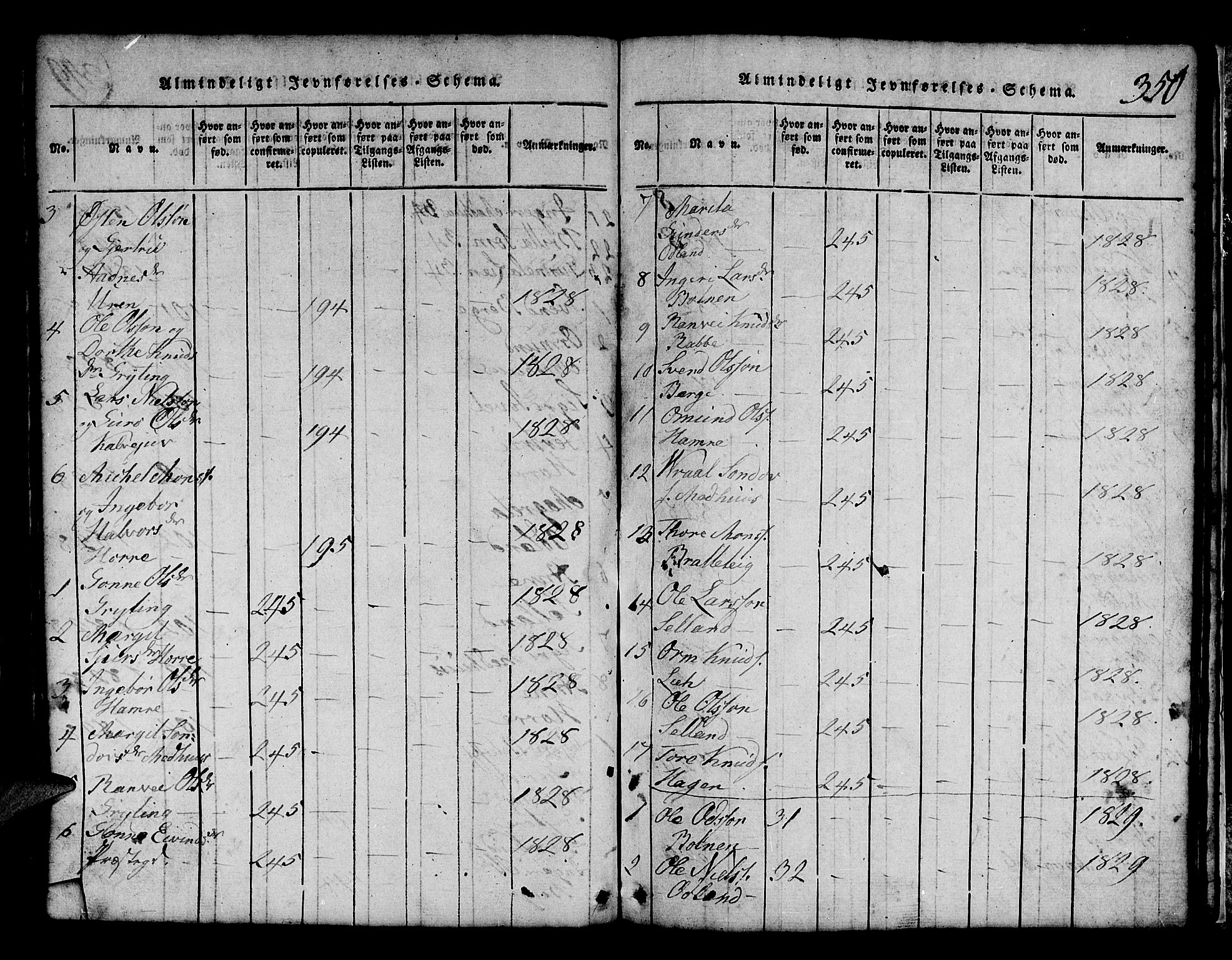 Røldal sokneprestembete, AV/SAB-A-100247: Parish register (copy) no. A 1, 1817-1860, p. 350