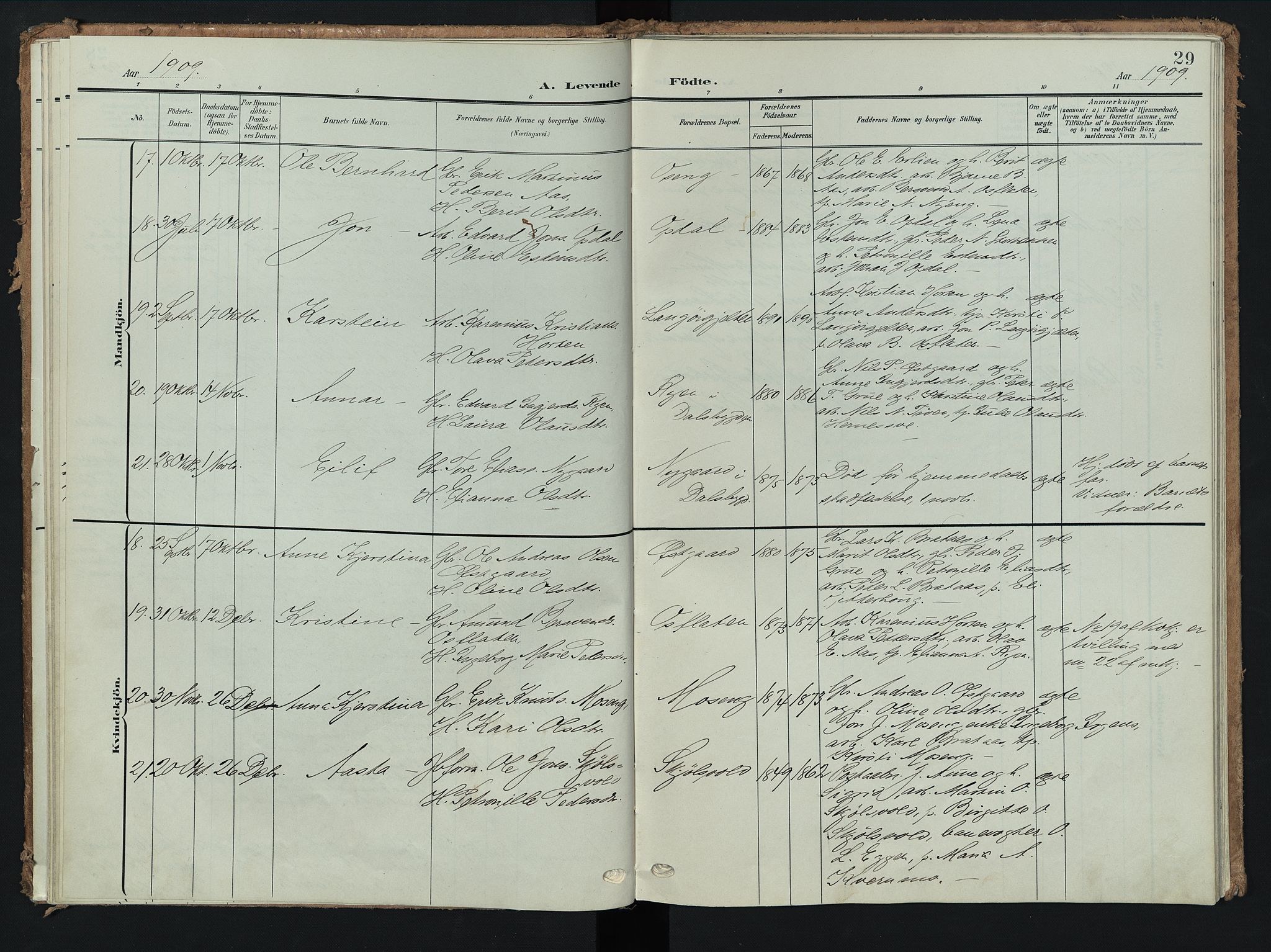 Tolga prestekontor, AV/SAH-PREST-062/K/L0009: Parish register (official) no. 9, 1903-1928, p. 29