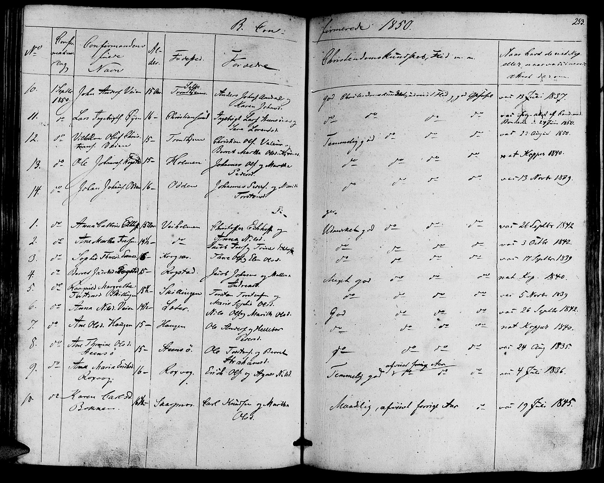 Ministerialprotokoller, klokkerbøker og fødselsregistre - Møre og Romsdal, SAT/A-1454/581/L0936: Parish register (official) no. 581A04, 1836-1852, p. 253