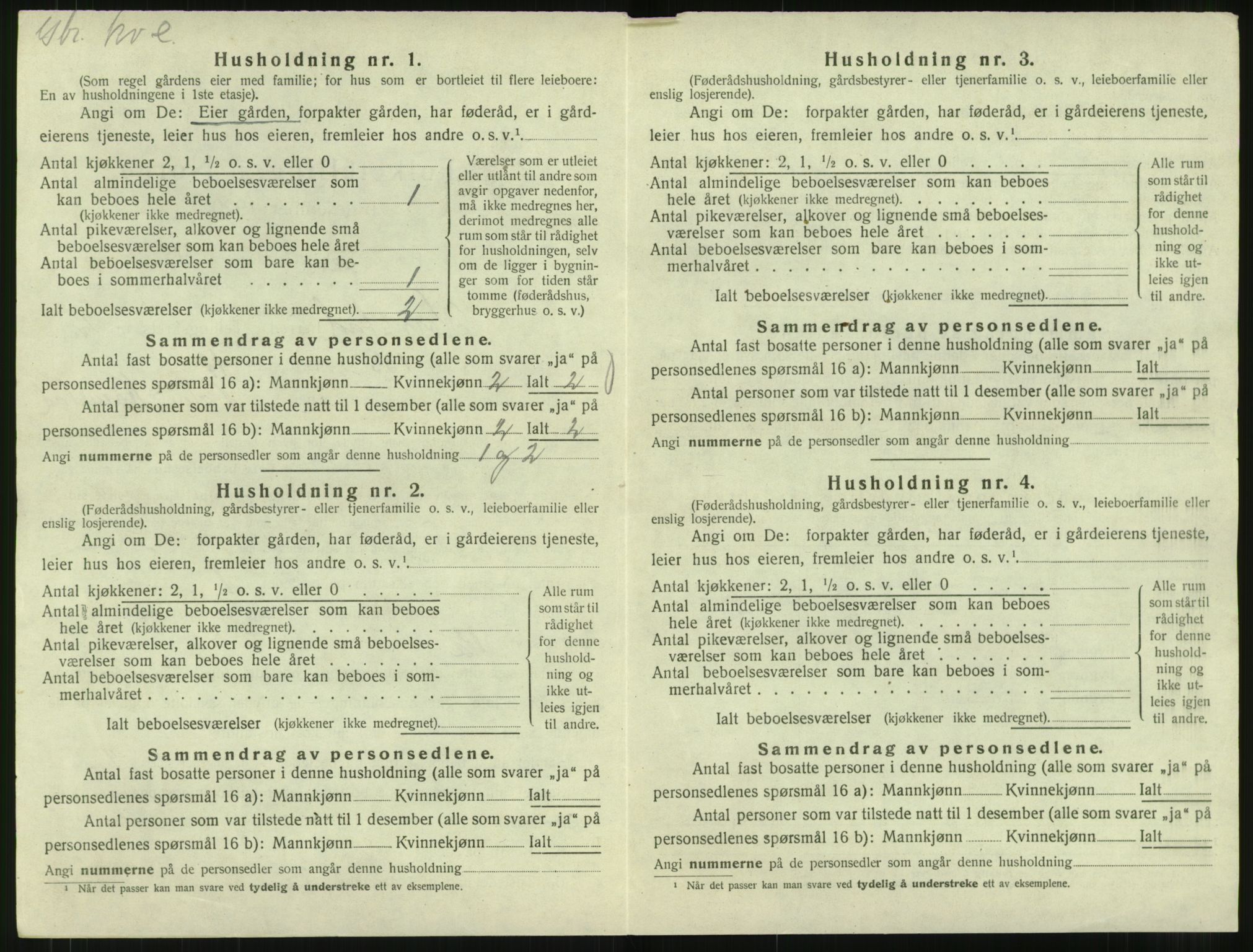 SAT, 1920 census for Kornstad, 1920, p. 210