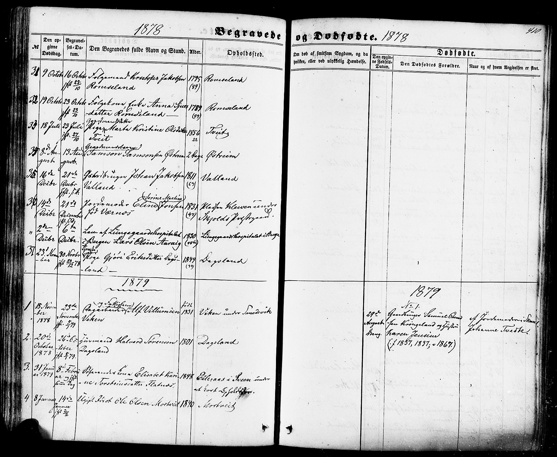 Skjold sokneprestkontor, AV/SAST-A-101847/H/Ha/Haa/L0008: Parish register (official) no. A 8, 1856-1882, p. 410