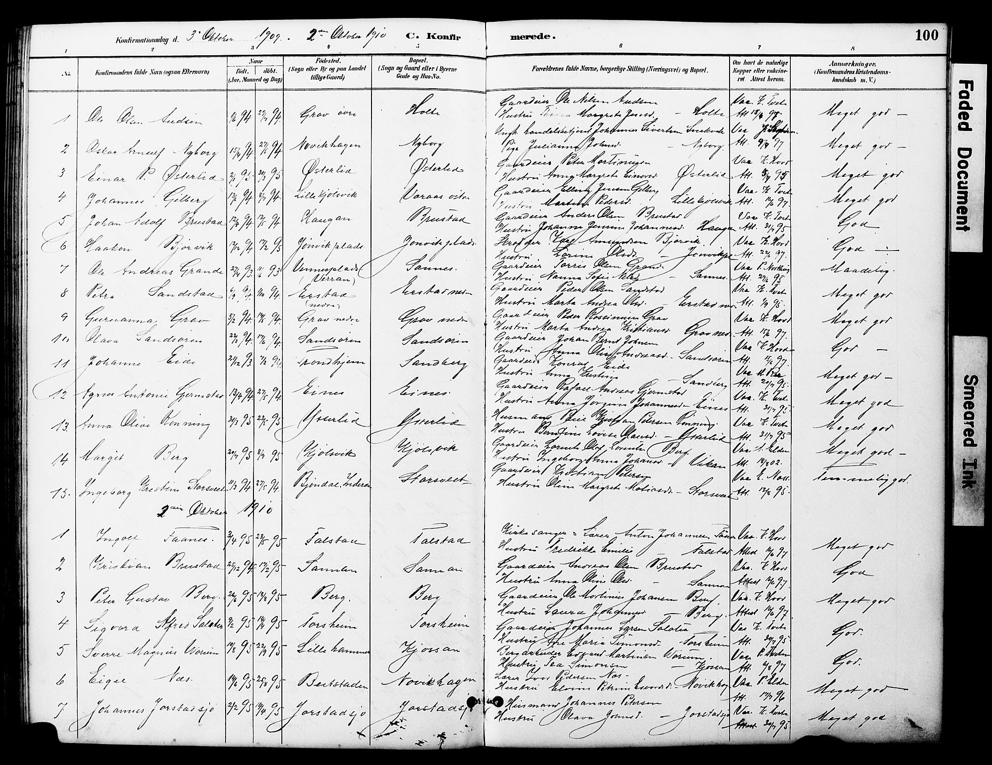 Ministerialprotokoller, klokkerbøker og fødselsregistre - Nord-Trøndelag, SAT/A-1458/722/L0226: Parish register (copy) no. 722C02, 1889-1927, p. 100