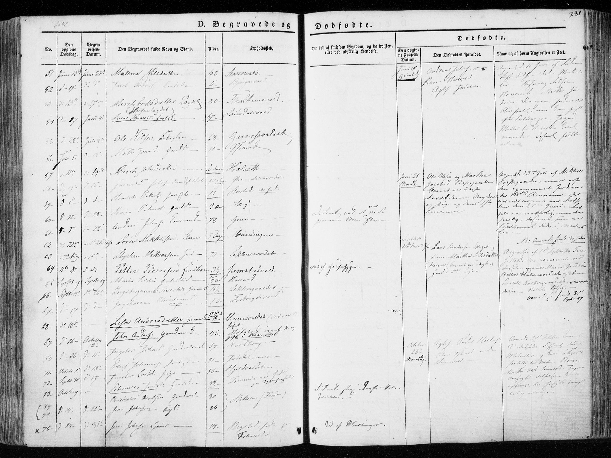 Ministerialprotokoller, klokkerbøker og fødselsregistre - Nord-Trøndelag, SAT/A-1458/723/L0239: Parish register (official) no. 723A08, 1841-1851, p. 281
