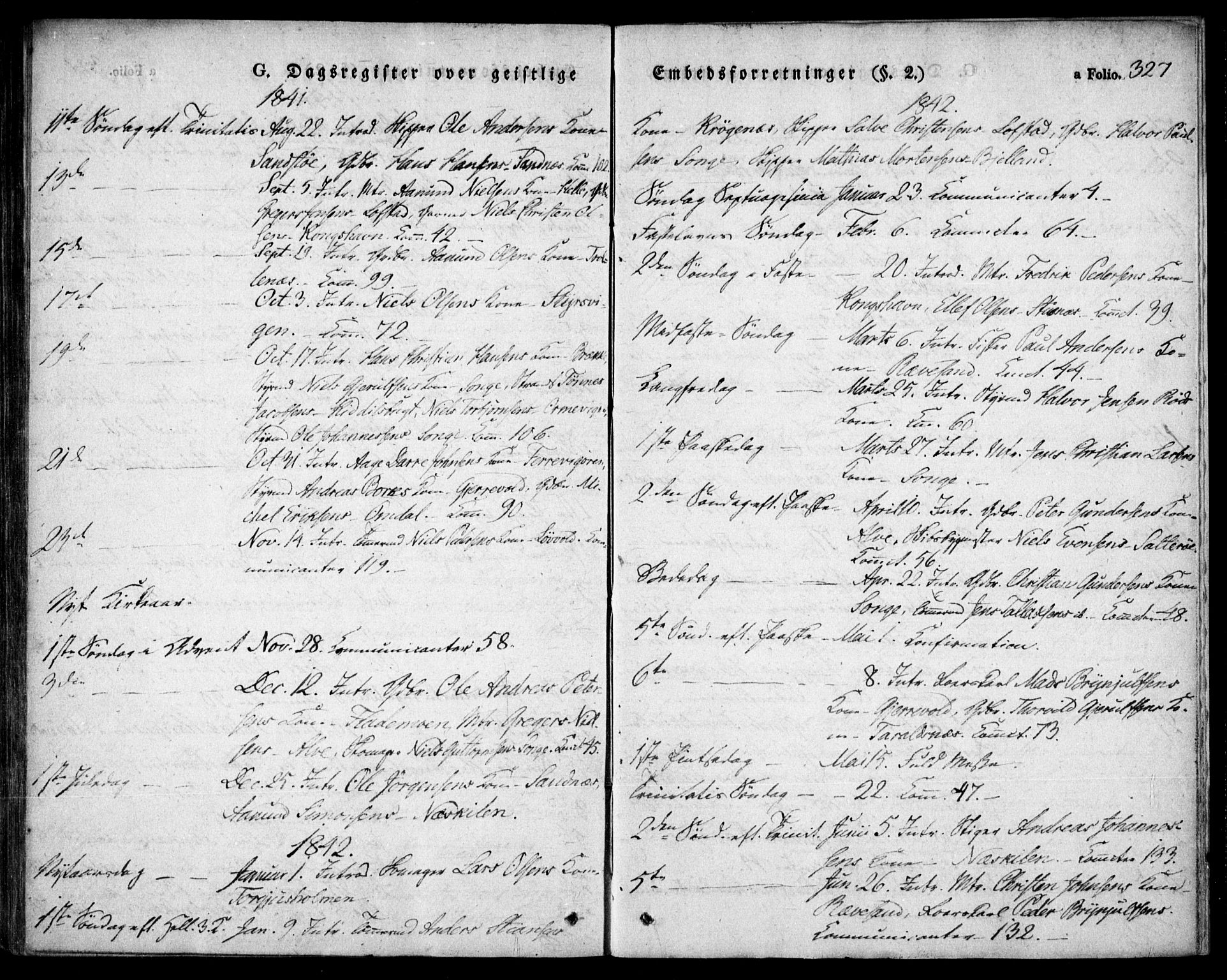 Tromøy sokneprestkontor, SAK/1111-0041/F/Fa/L0004: Parish register (official) no. A 4, 1837-1846, p. 327