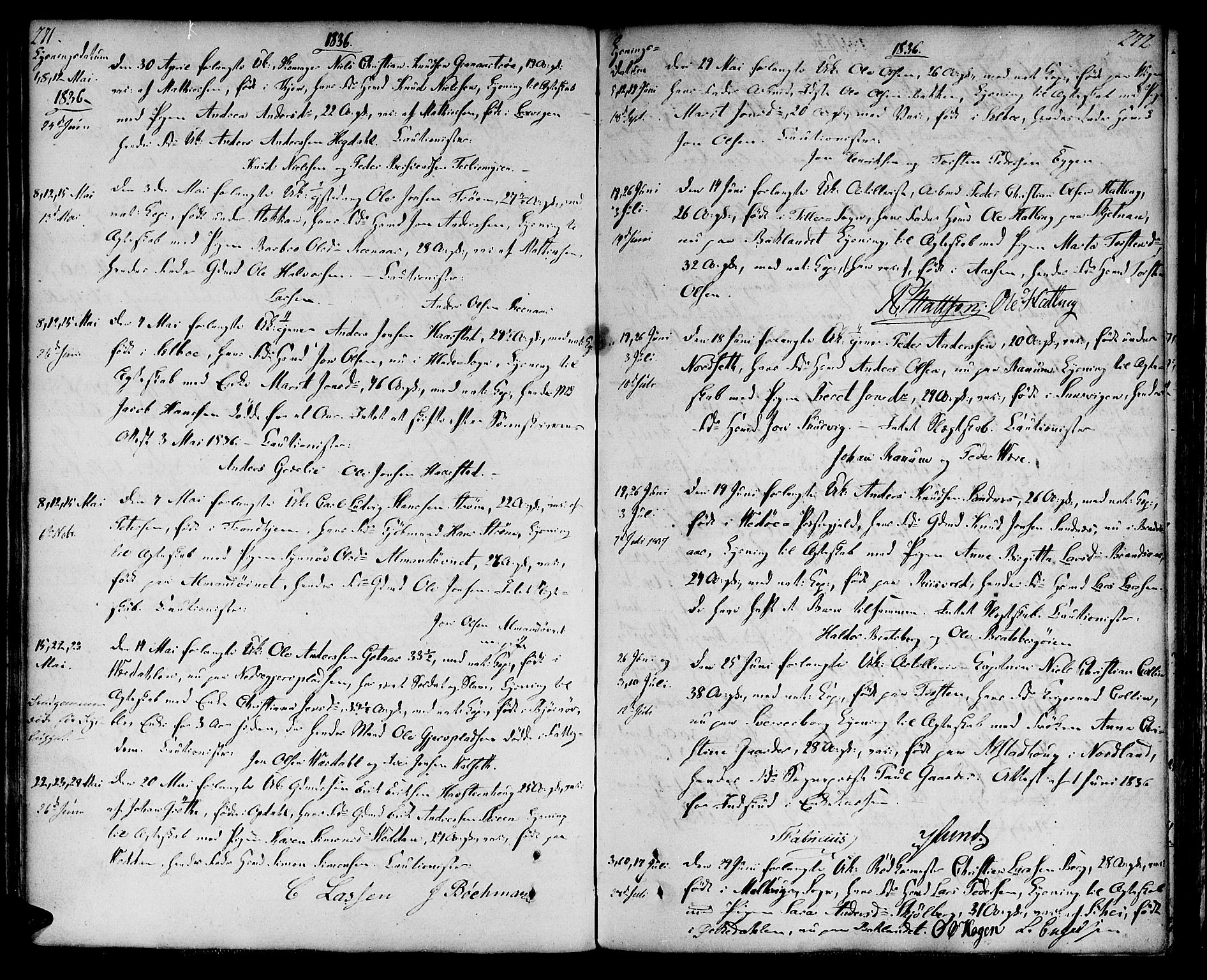 Ministerialprotokoller, klokkerbøker og fødselsregistre - Sør-Trøndelag, SAT/A-1456/604/L0181: Parish register (official) no. 604A02, 1798-1817, p. 271-272