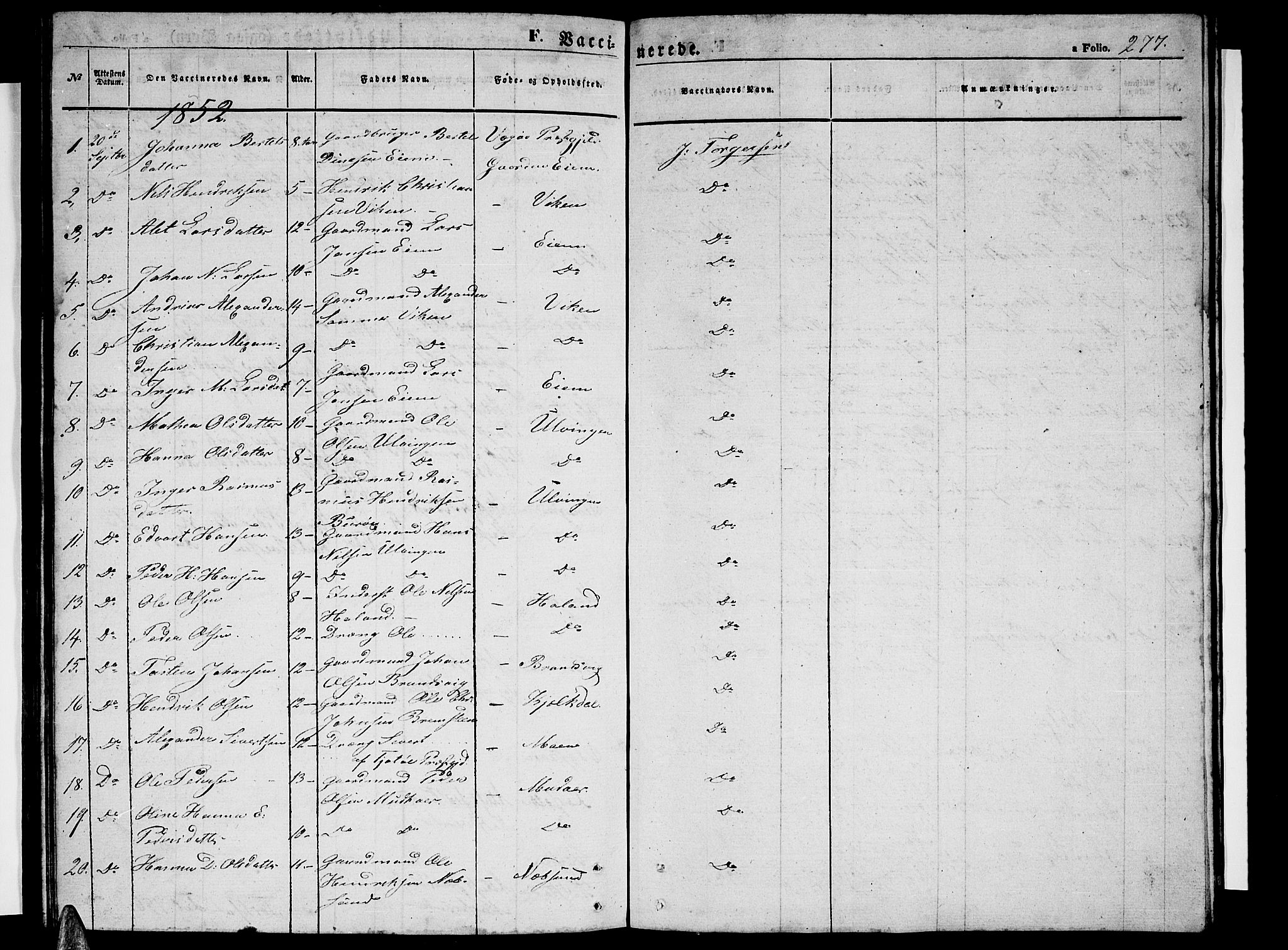 Ministerialprotokoller, klokkerbøker og fødselsregistre - Nordland, AV/SAT-A-1459/816/L0251: Parish register (copy) no. 816C01, 1852-1870, p. 277