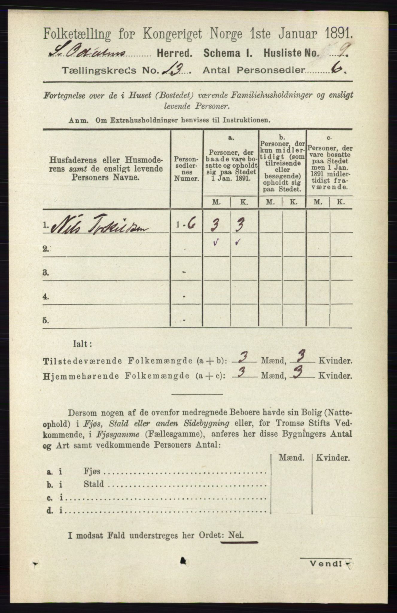 RA, 1891 census for 0419 Sør-Odal, 1891, p. 5515