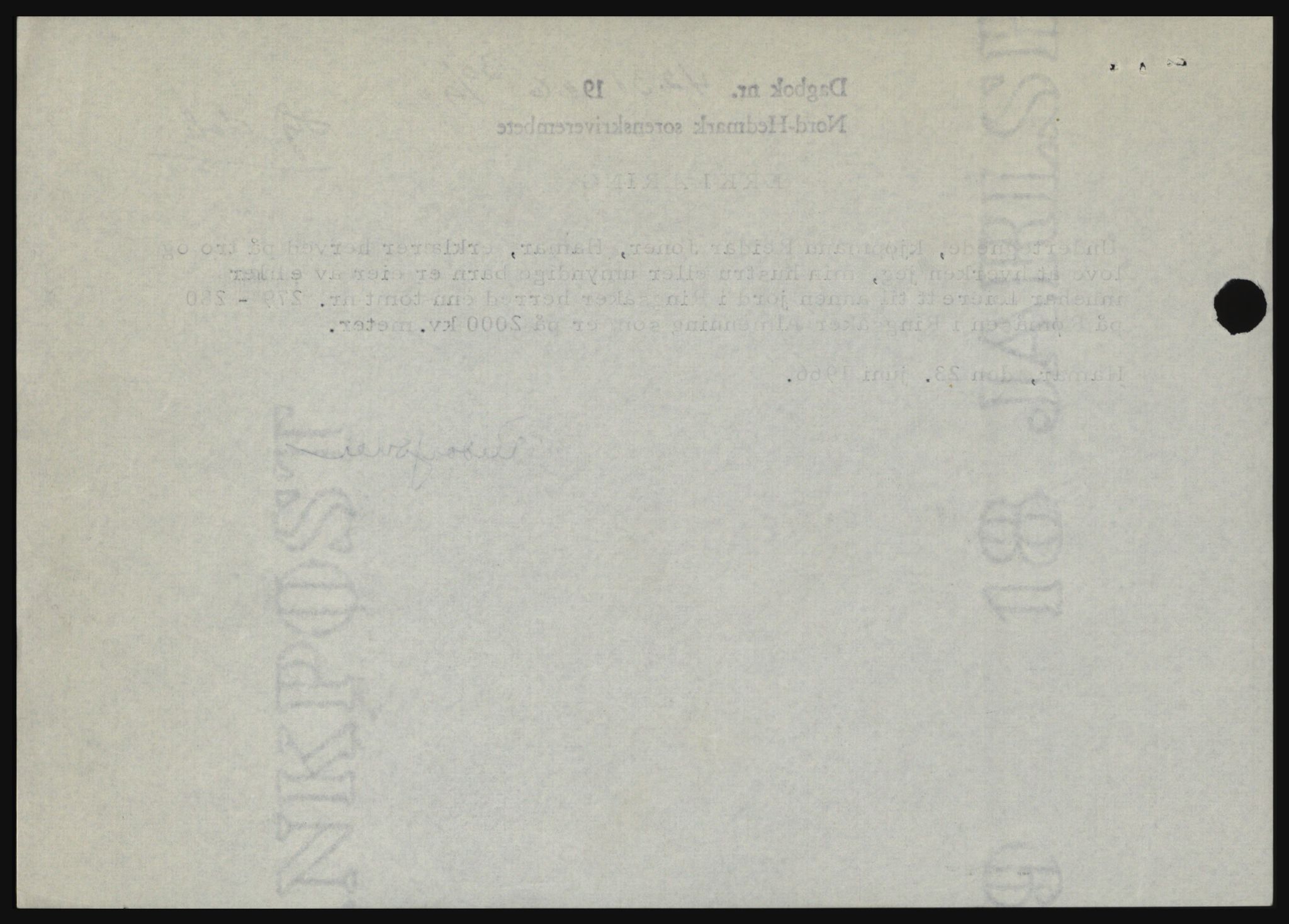 Nord-Hedmark sorenskriveri, SAH/TING-012/H/Hc/L0024: Mortgage book no. 24, 1966-1966, Diary no: : 4231/1966