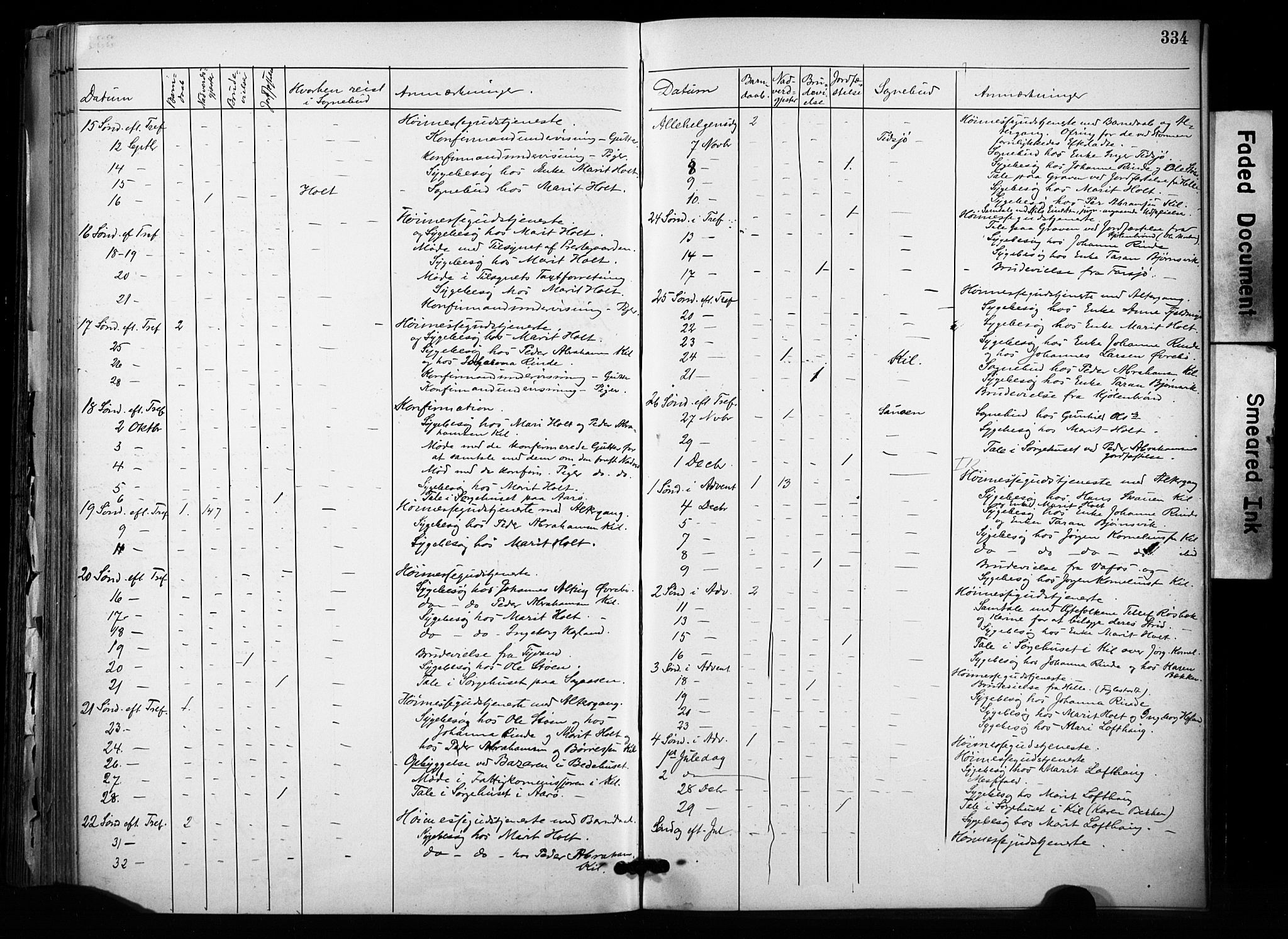 Sannidal kirkebøker, SAKO/A-296/F/Fa/L0015: Parish register (official) no. 15, 1884-1899, p. 334