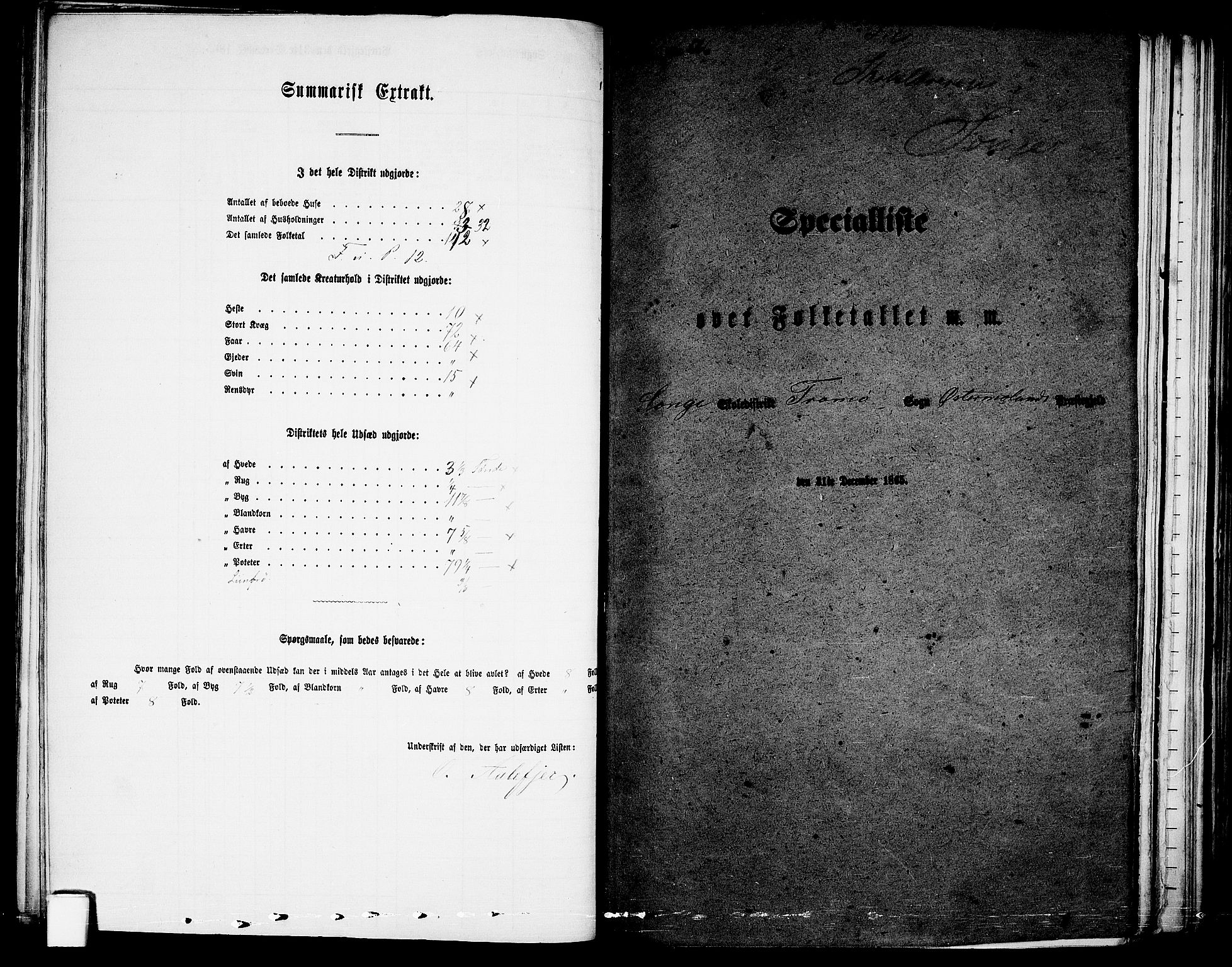 RA, 1865 census for Austre Moland, 1865, p. 150