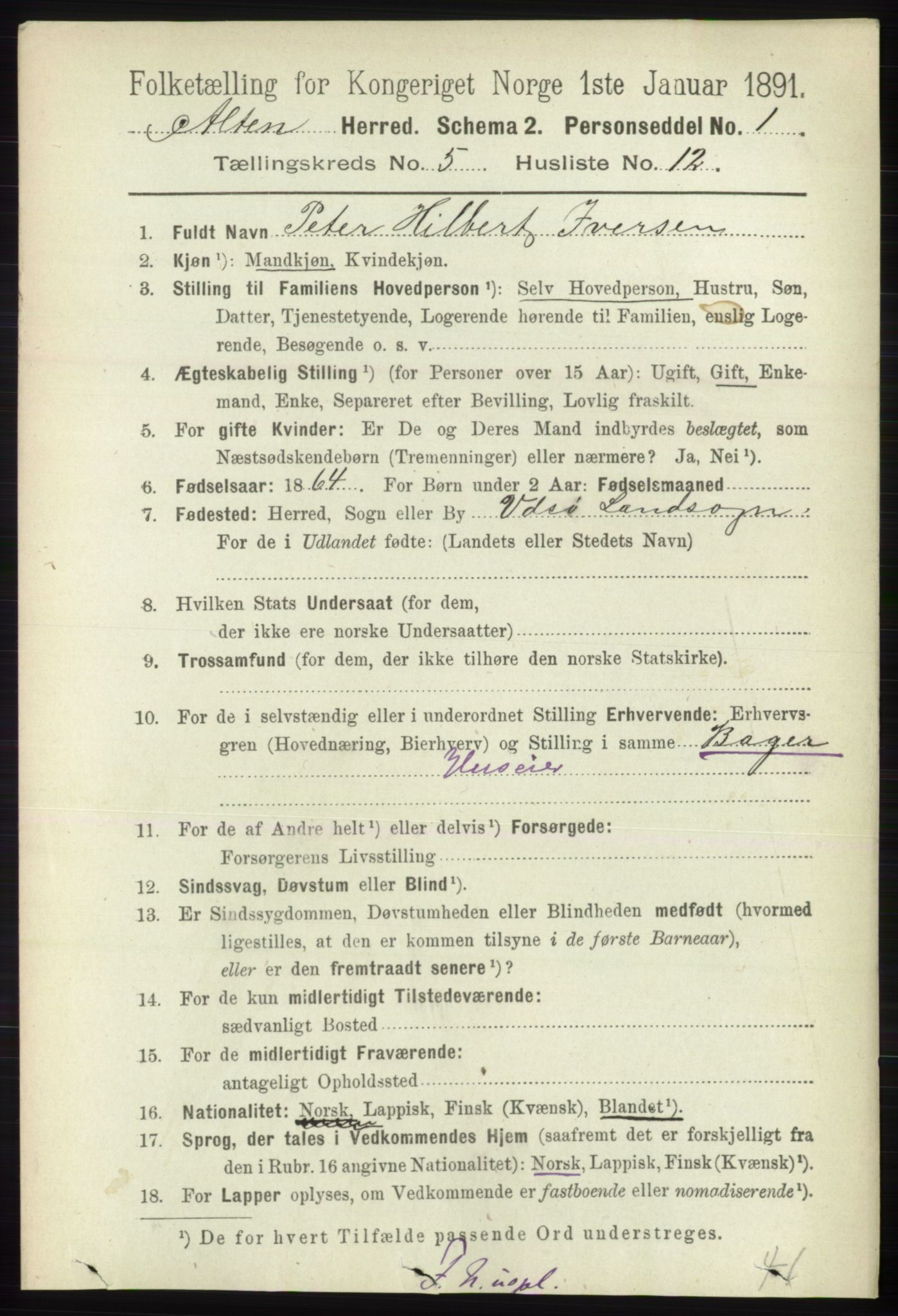 RA, 1891 census for 2012 Alta, 1891, p. 1712