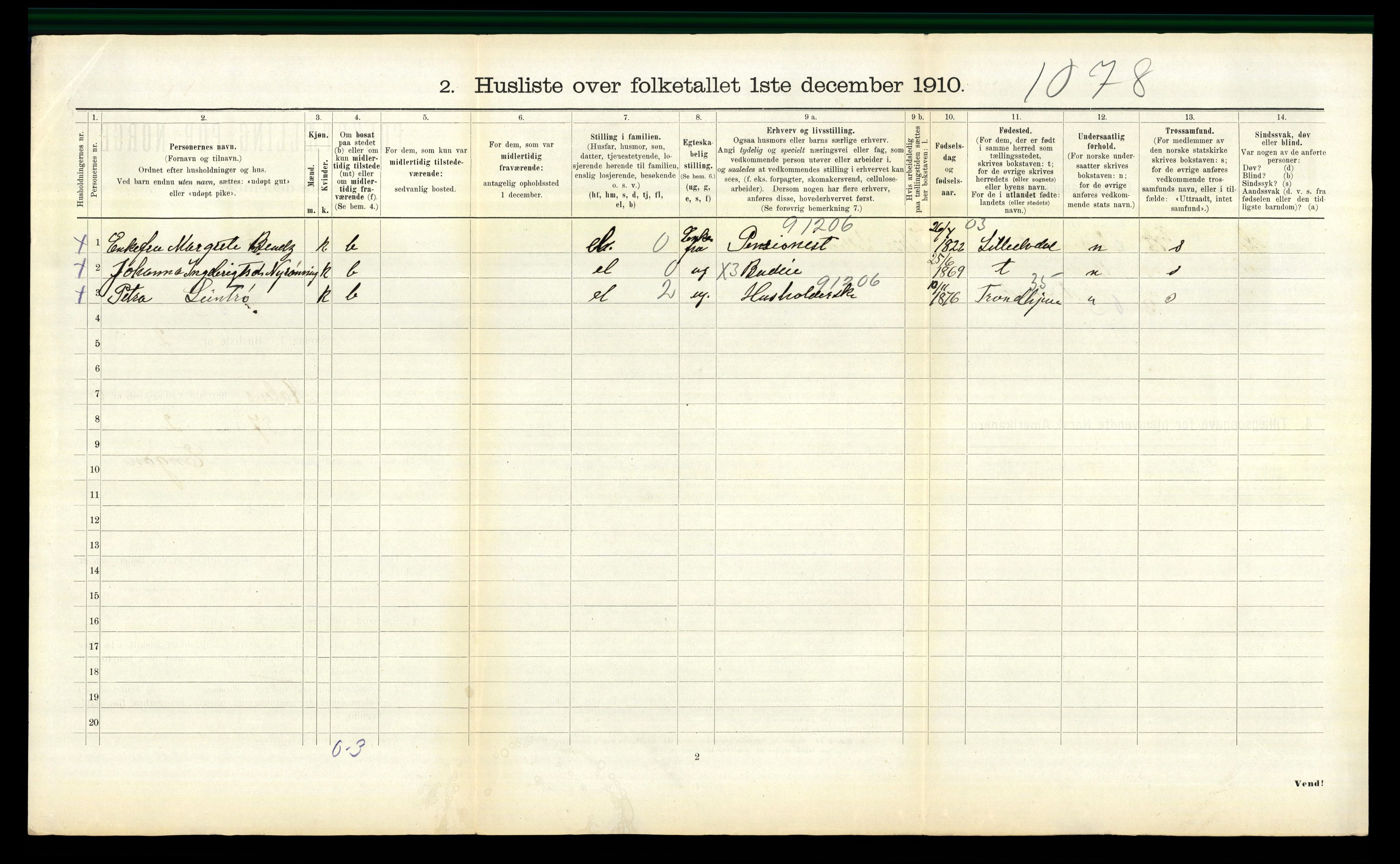 RA, 1910 census for Ålen, 1910, p. 406