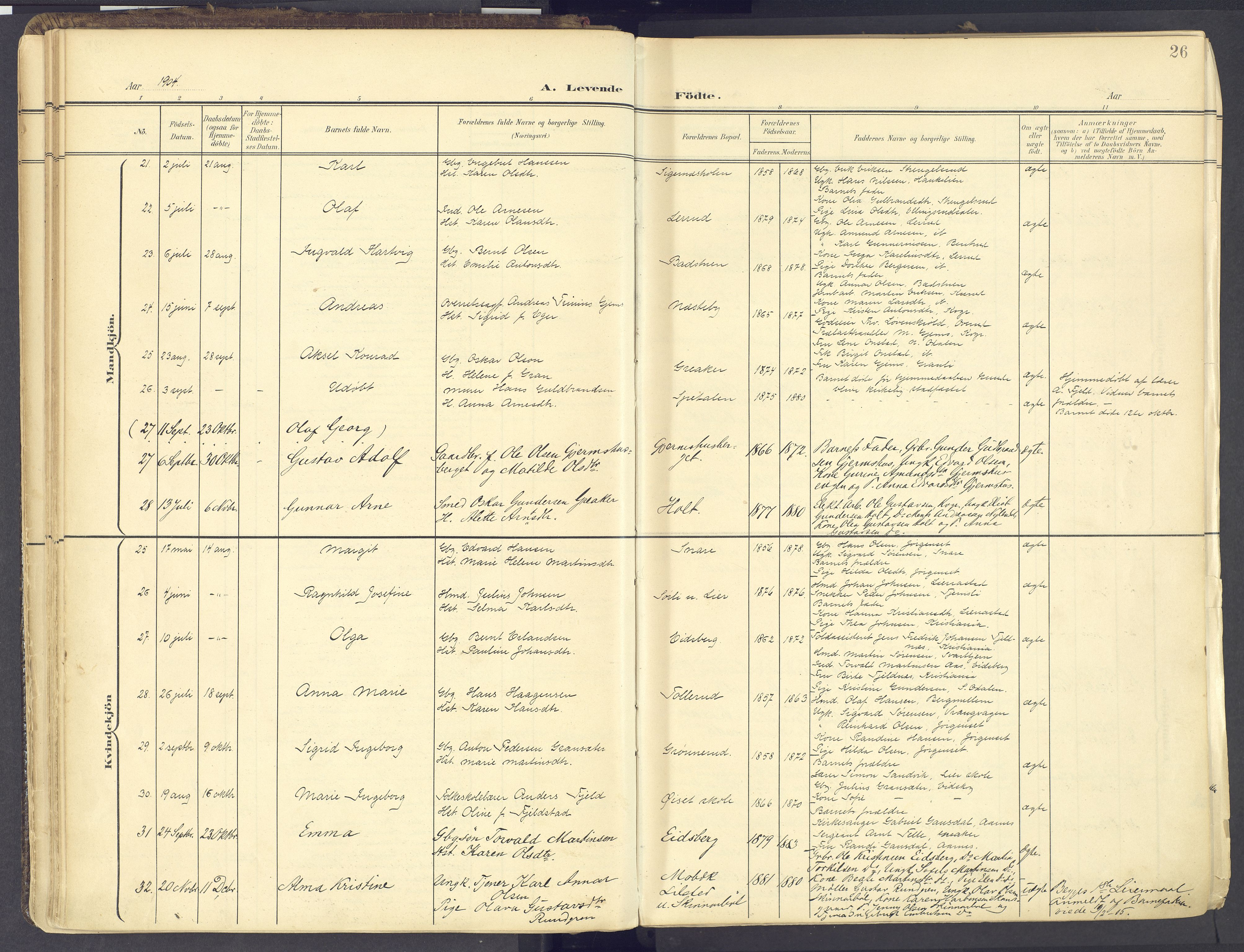 Vinger prestekontor, SAH/PREST-024/H/Ha/Haa/L0017: Parish register (official) no. 17, 1901-1927, p. 26