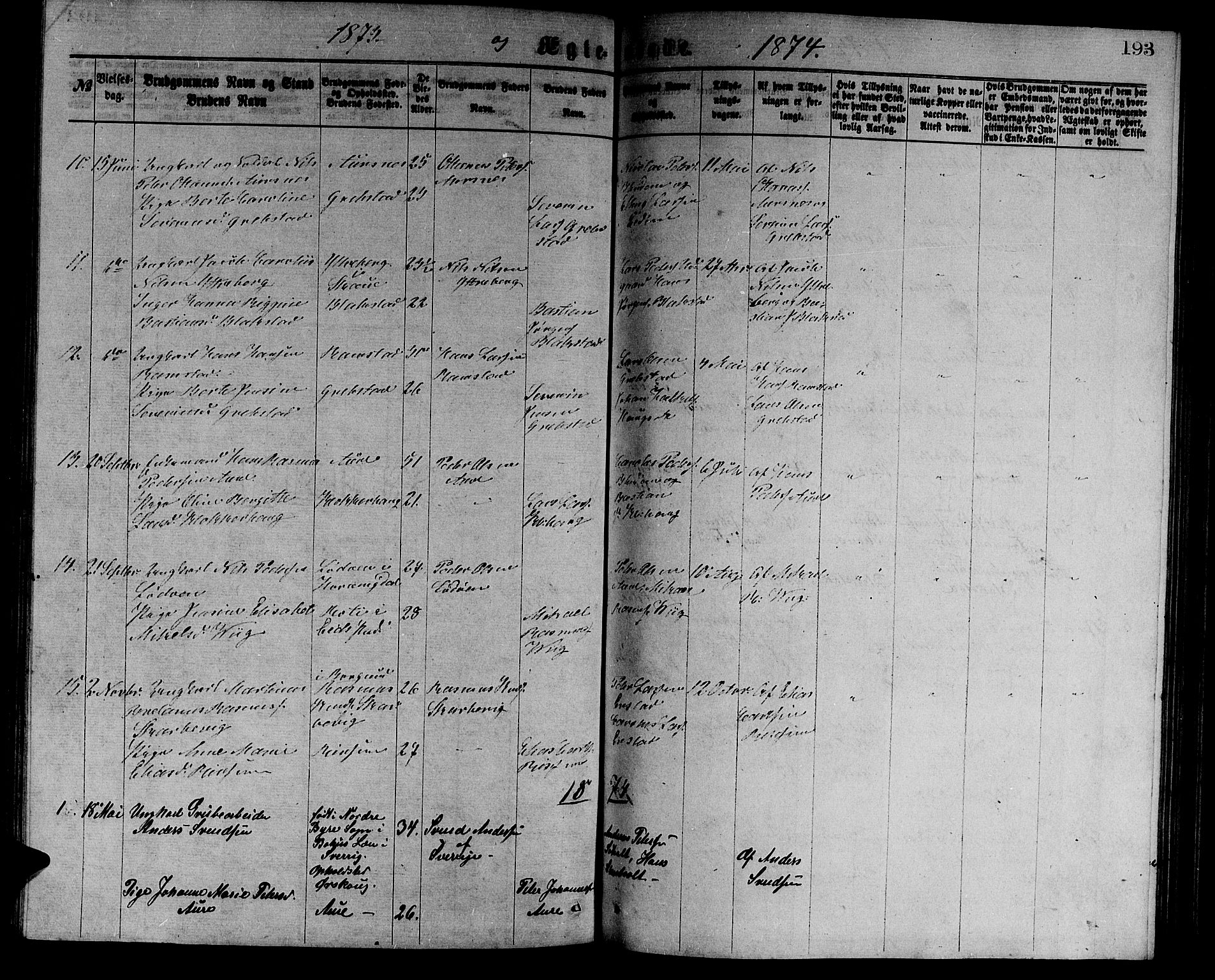 Ministerialprotokoller, klokkerbøker og fødselsregistre - Møre og Romsdal, AV/SAT-A-1454/523/L0338: Parish register (copy) no. 523C01, 1865-1877, p. 193