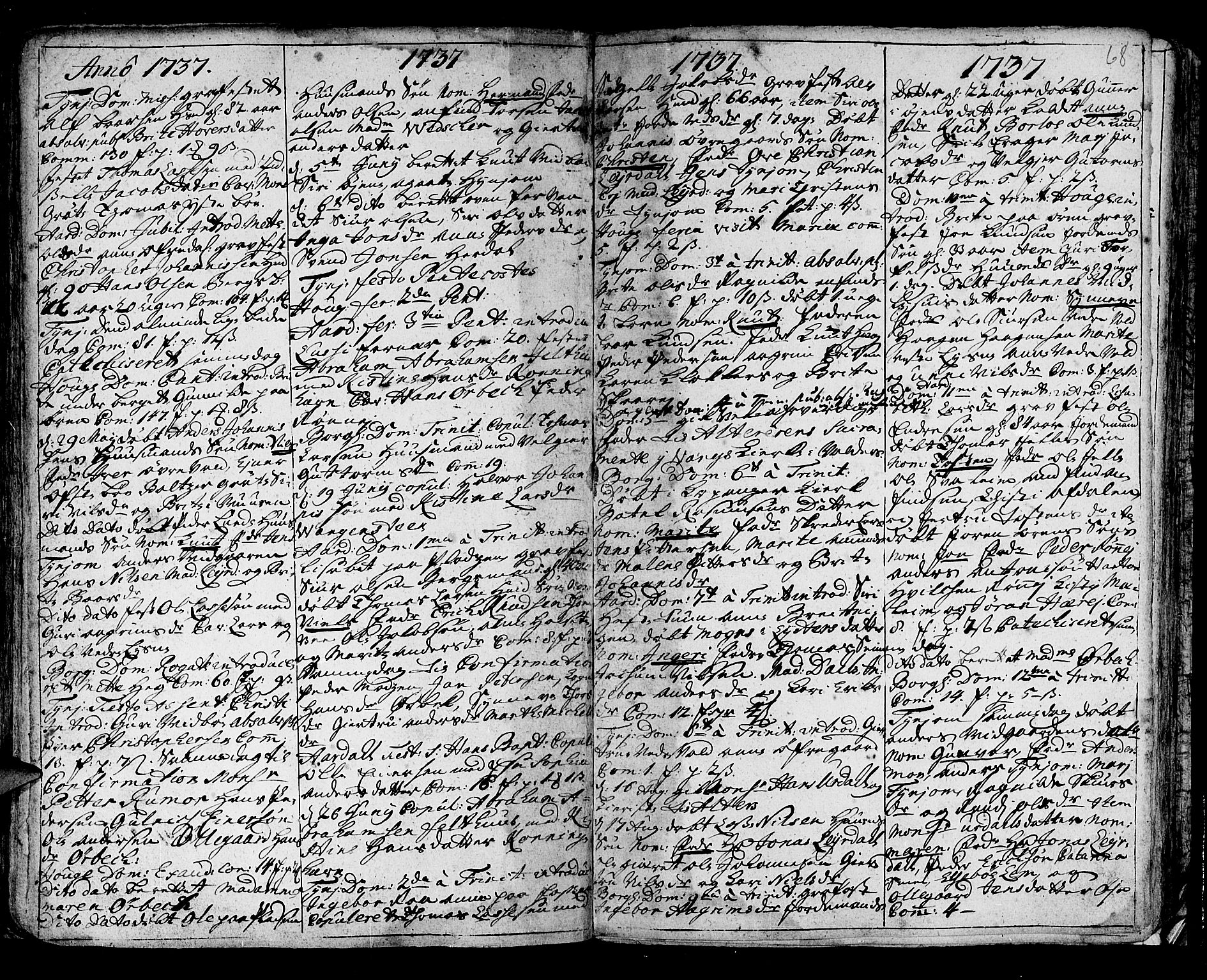 Lærdal sokneprestembete, AV/SAB-A-81201: Parish register (official) no. A 1, 1711-1752, p. 68