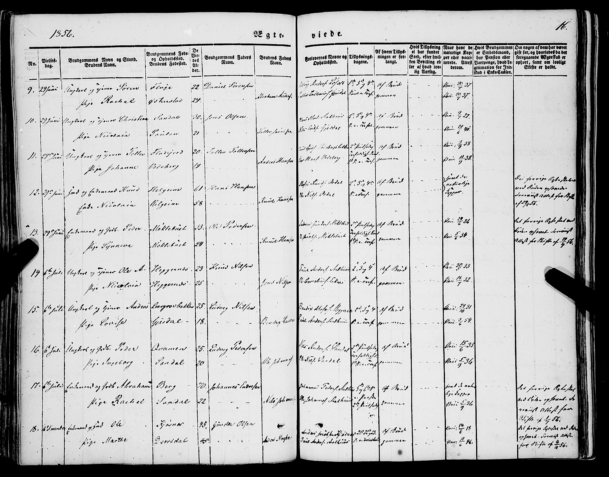 Jølster sokneprestembete, SAB/A-80701/H/Haa/Haaa/L0010: Parish register (official) no. A 10, 1847-1865, p. 16