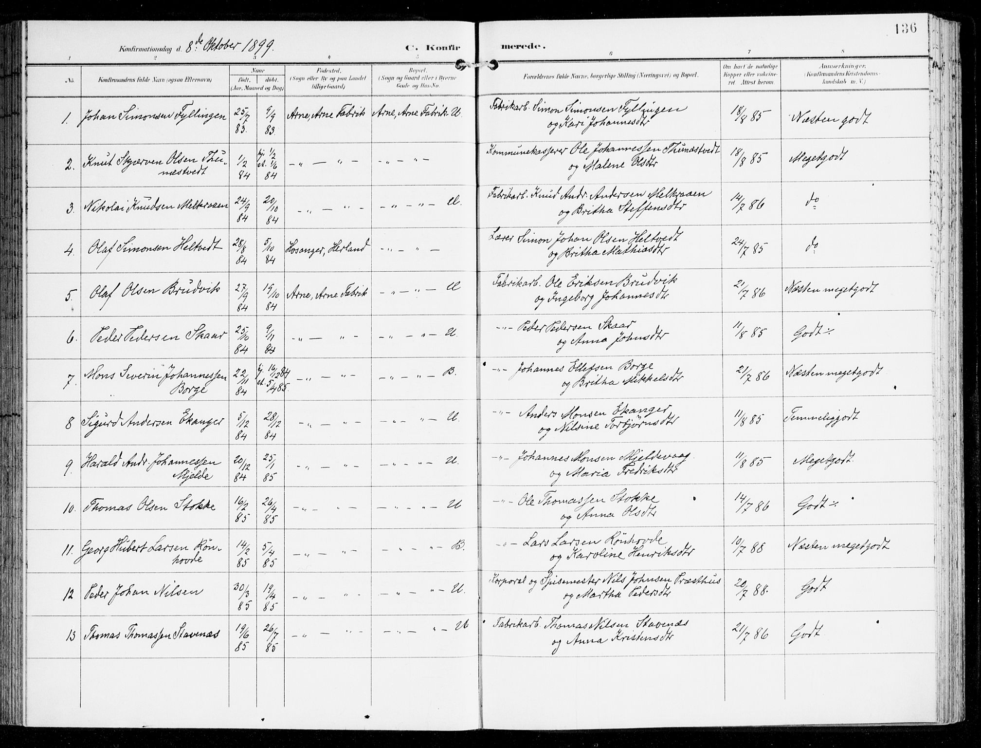 Haus sokneprestembete, AV/SAB-A-75601/H/Haa: Parish register (official) no. D 2, 1899-1912, p. 136