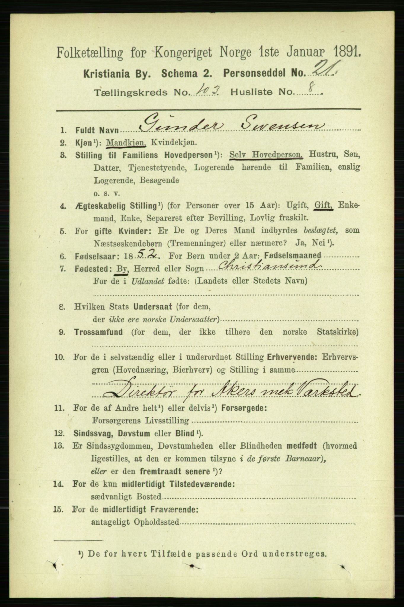 RA, 1891 census for 0301 Kristiania, 1891, p. 51535