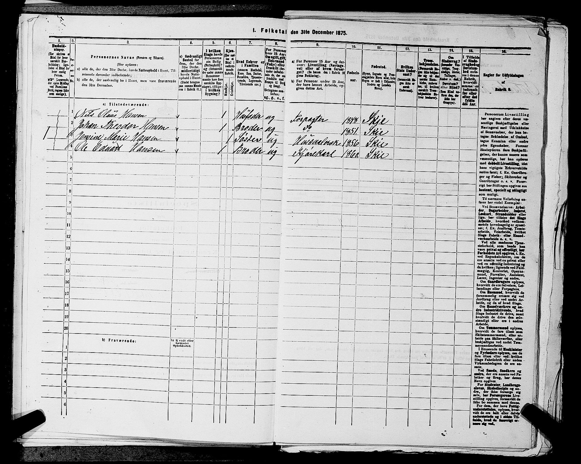 RA, 1875 census for 0218aP Vestre Aker, 1875, p. 2022