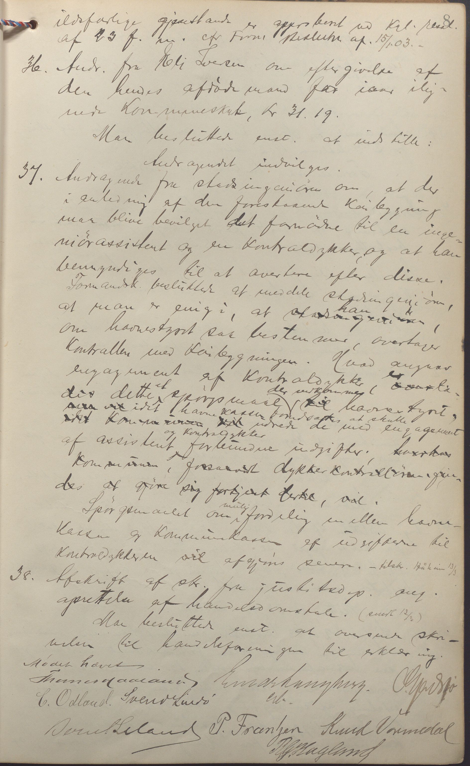 Haugesund kommune - Formannskapet, IKAR/X-0001/A/L0008: Møtebok, 1903-1906, p. 8a