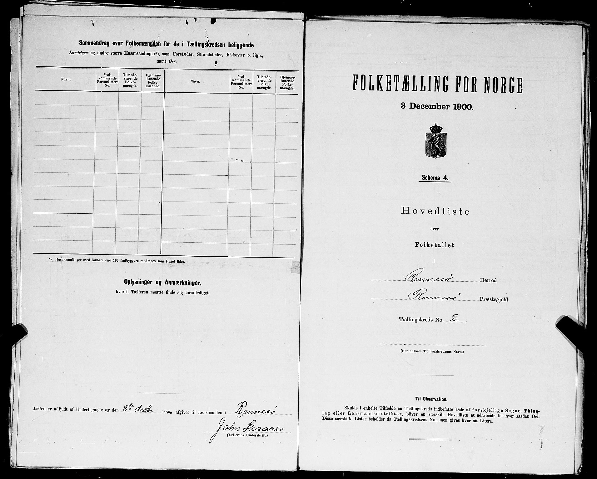 SAST, 1900 census for Rennesøy, 1900, p. 10