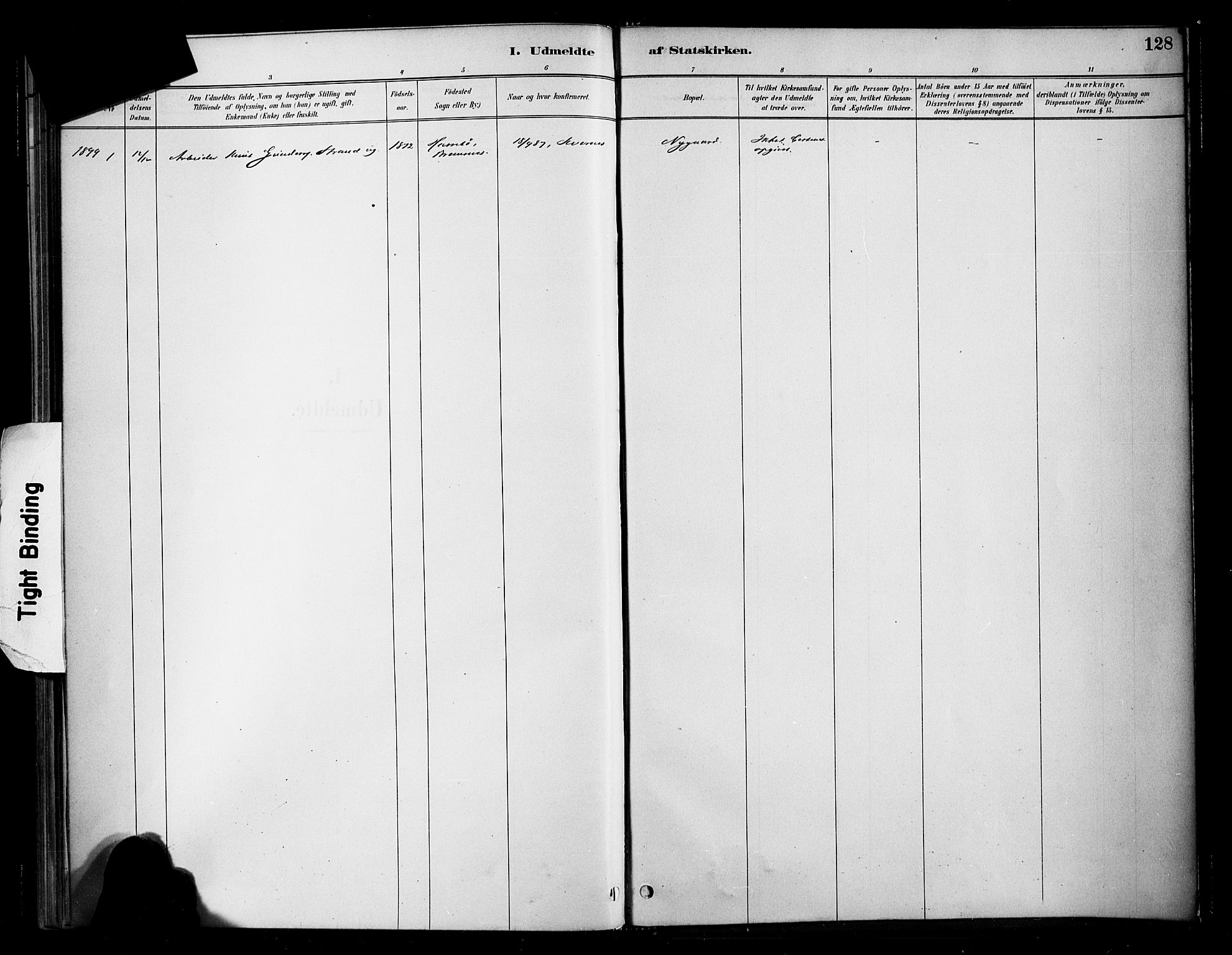 Ministerialprotokoller, klokkerbøker og fødselsregistre - Møre og Romsdal, SAT/A-1454/568/L0809: Parish register (official) no. 568A13, 1884-1900, p. 128