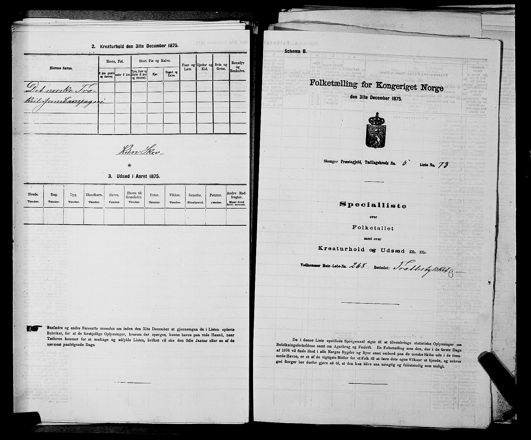 SAKO, 1875 census for 0712P Skoger, 1875, p. 828