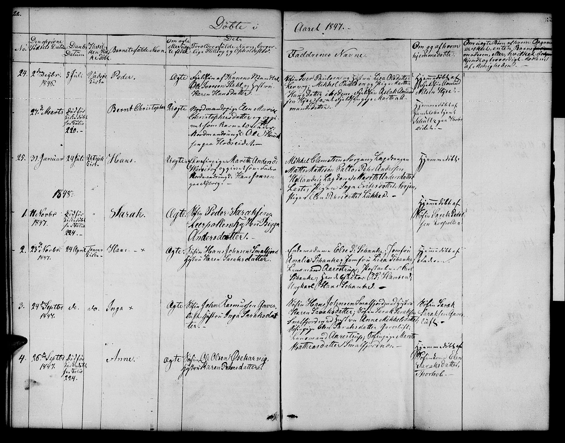 Nesseby sokneprestkontor, SATØ/S-1330/H/Hb/L0005klokker: Parish register (copy) no. 5, 1846-1852, p. 22-23