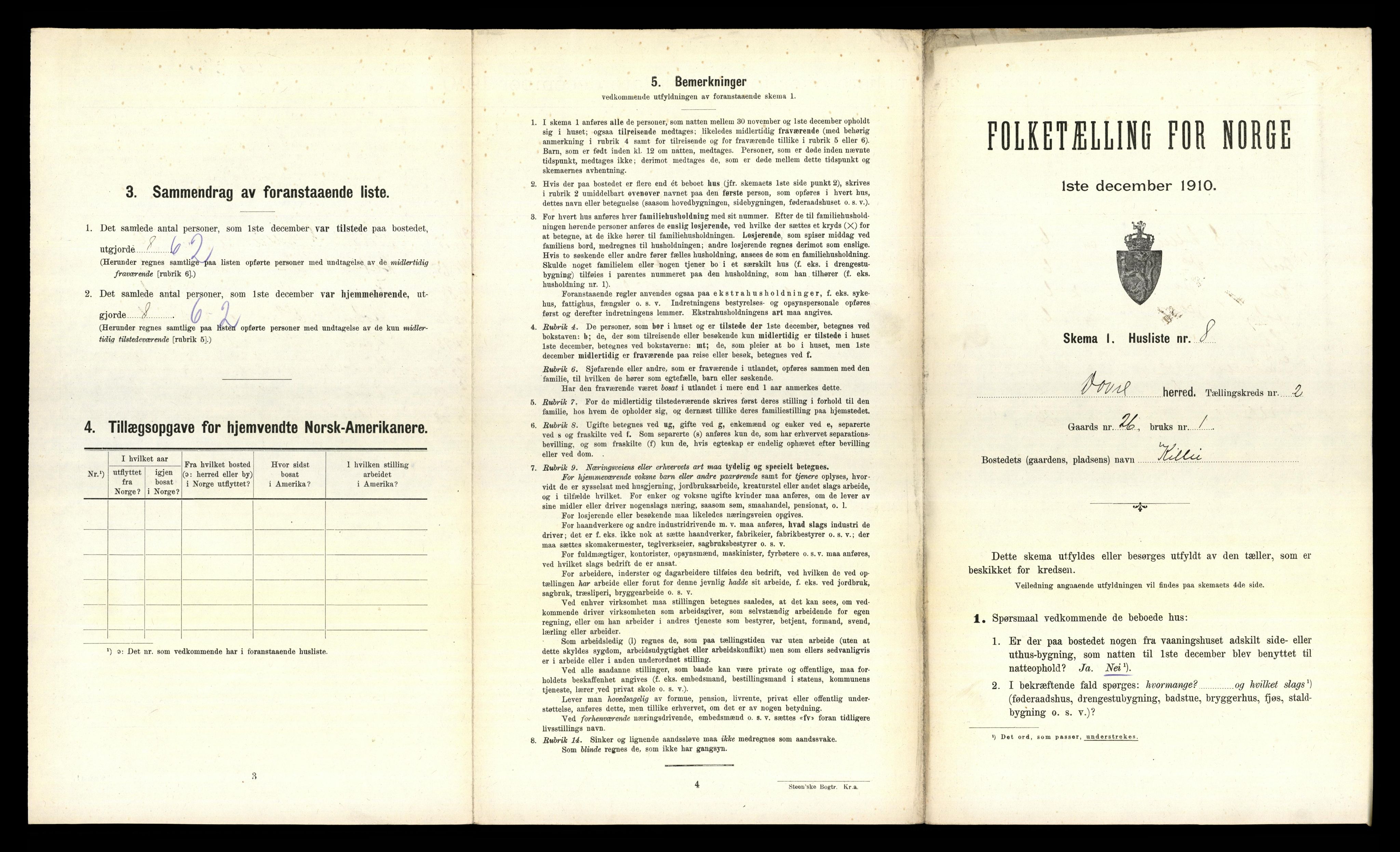 RA, 1910 census for Dovre, 1910, p. 213