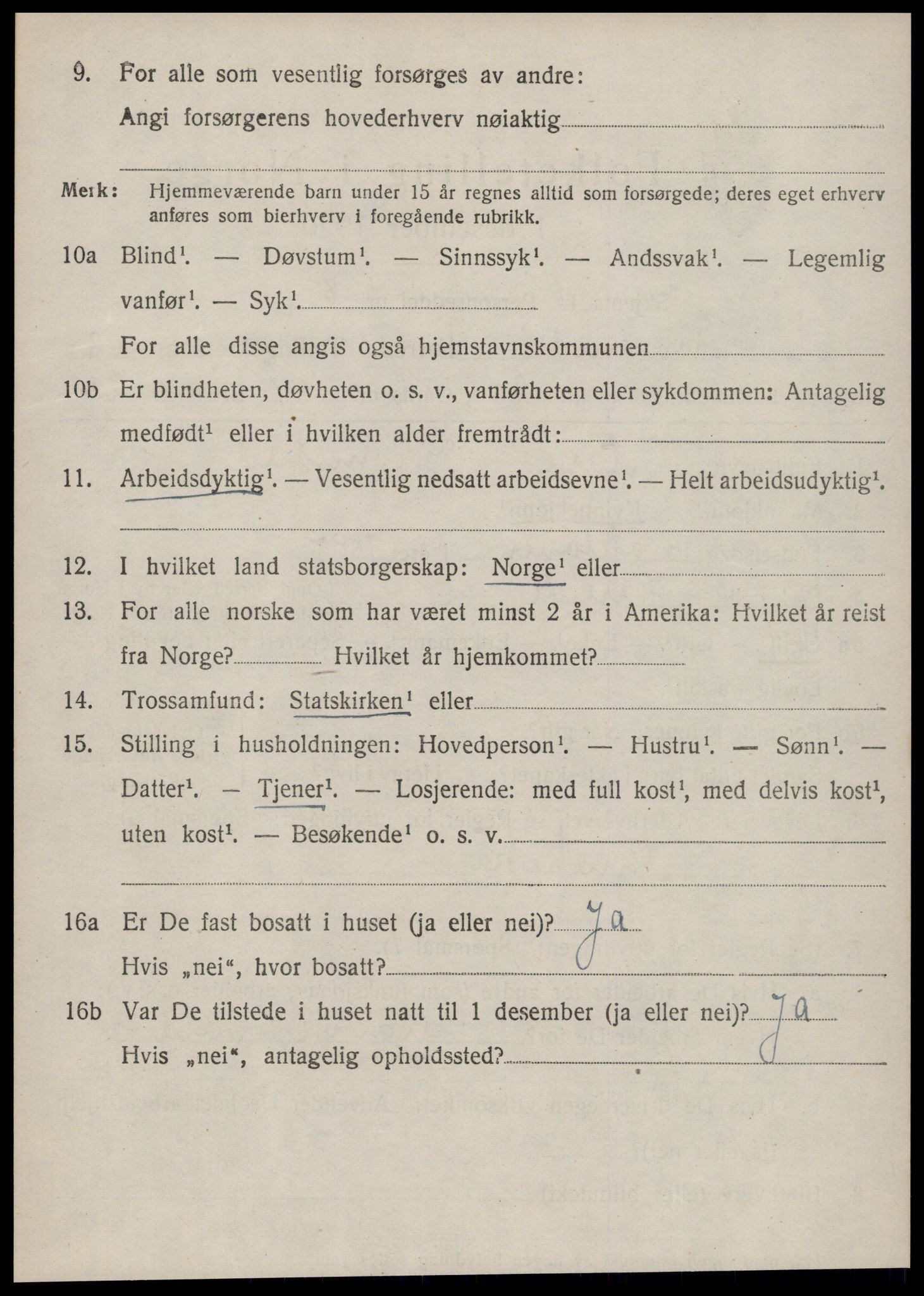 SAT, 1920 census for Borgund, 1920, p. 15425