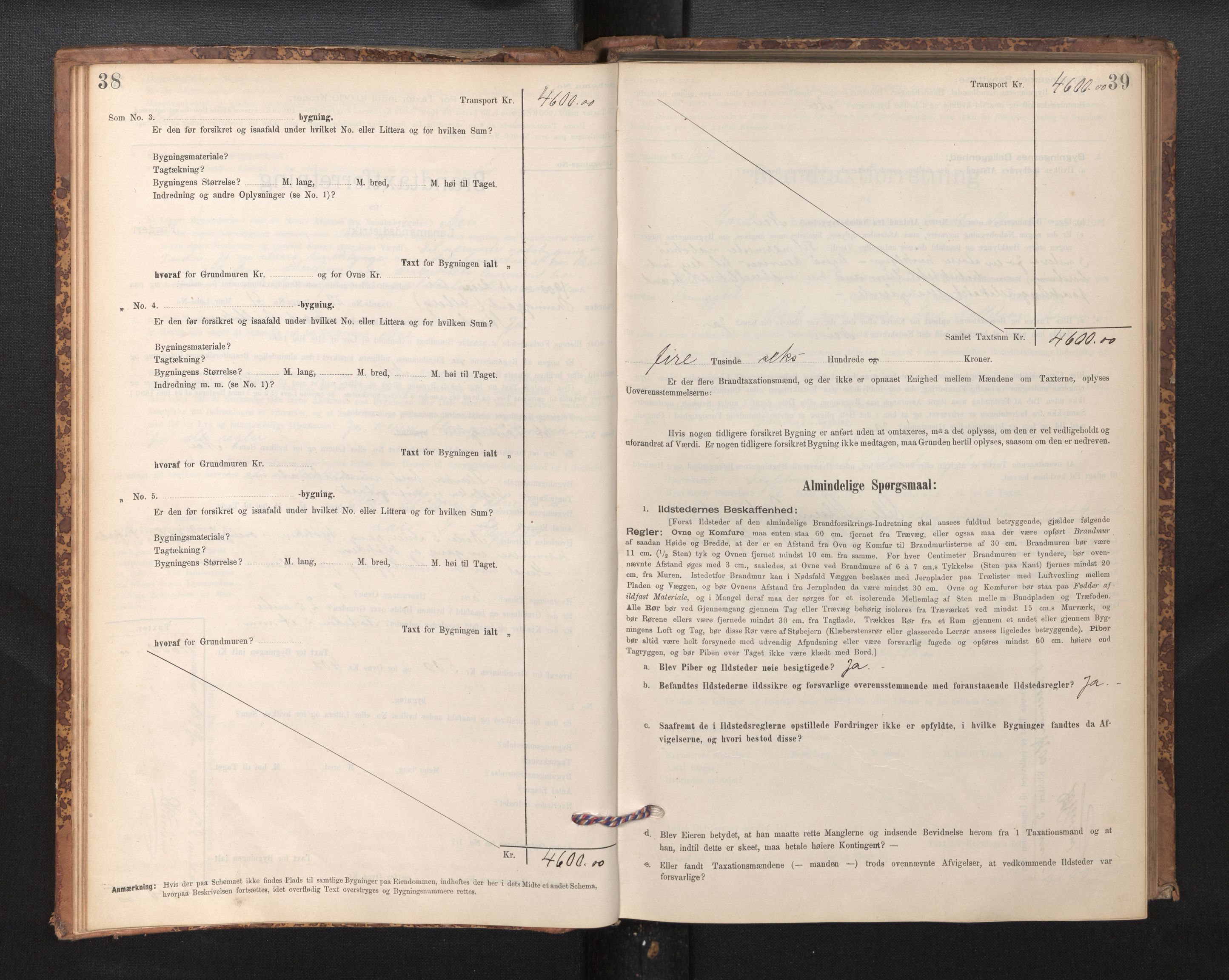 Lensmannen i Stord, SAB/A-35001/0012/L0002: Branntakstprotokoll, skjematakst, 1897-1922, p. 38-39