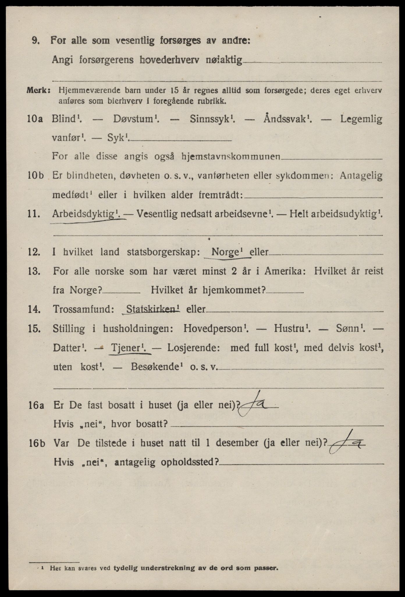 SAST, 1920 census for Nedstrand, 1920, p. 1736