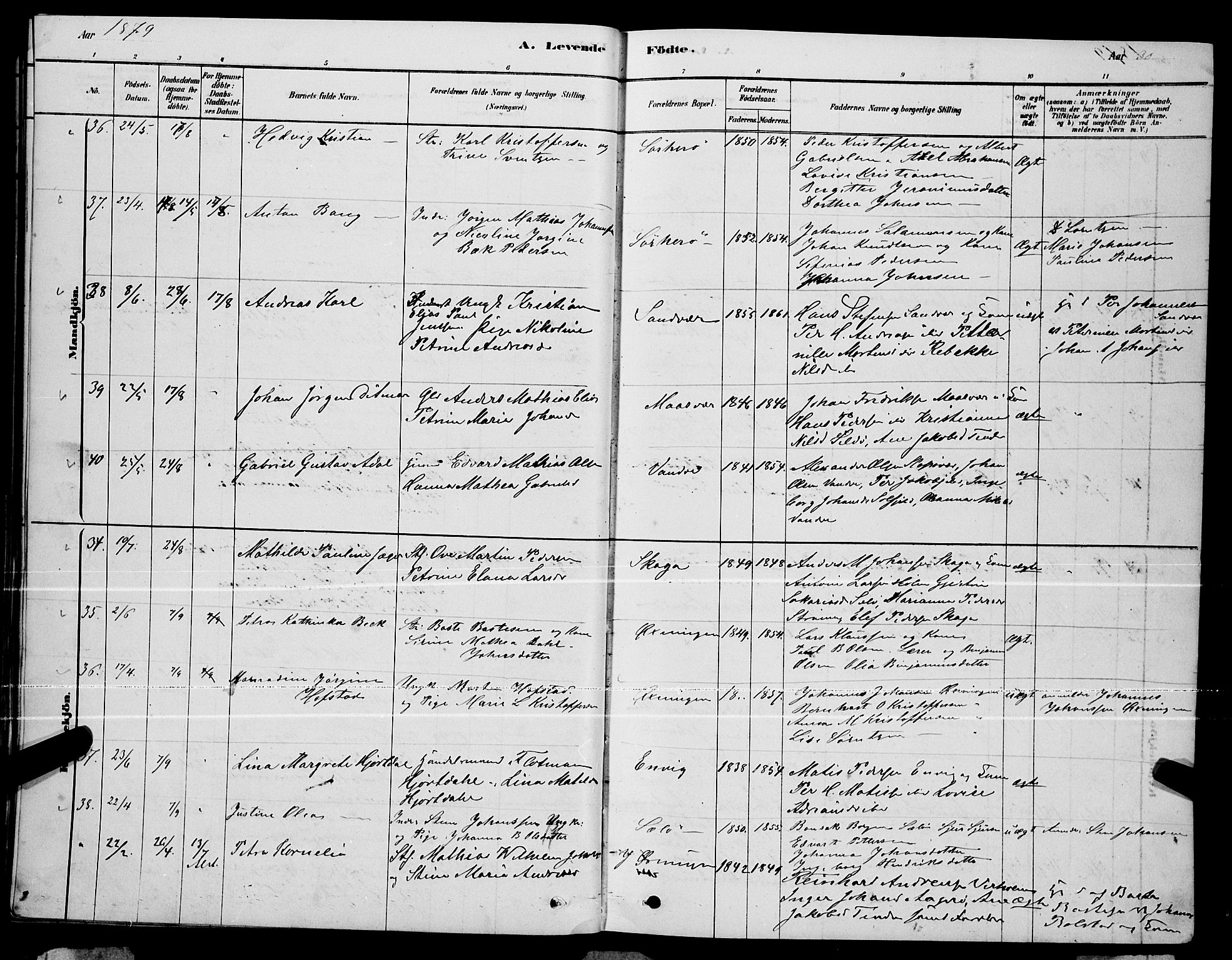 Ministerialprotokoller, klokkerbøker og fødselsregistre - Nordland, AV/SAT-A-1459/834/L0513: Parish register (copy) no. 834C04, 1877-1892, p. 30