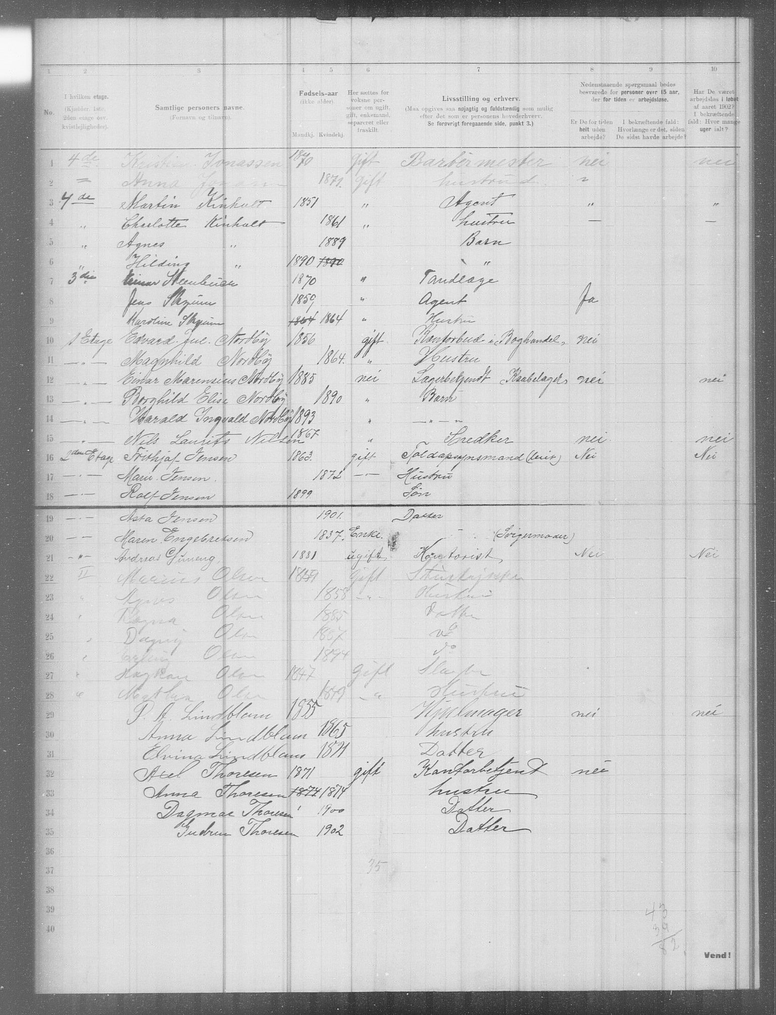 OBA, Municipal Census 1902 for Kristiania, 1902, p. 7158