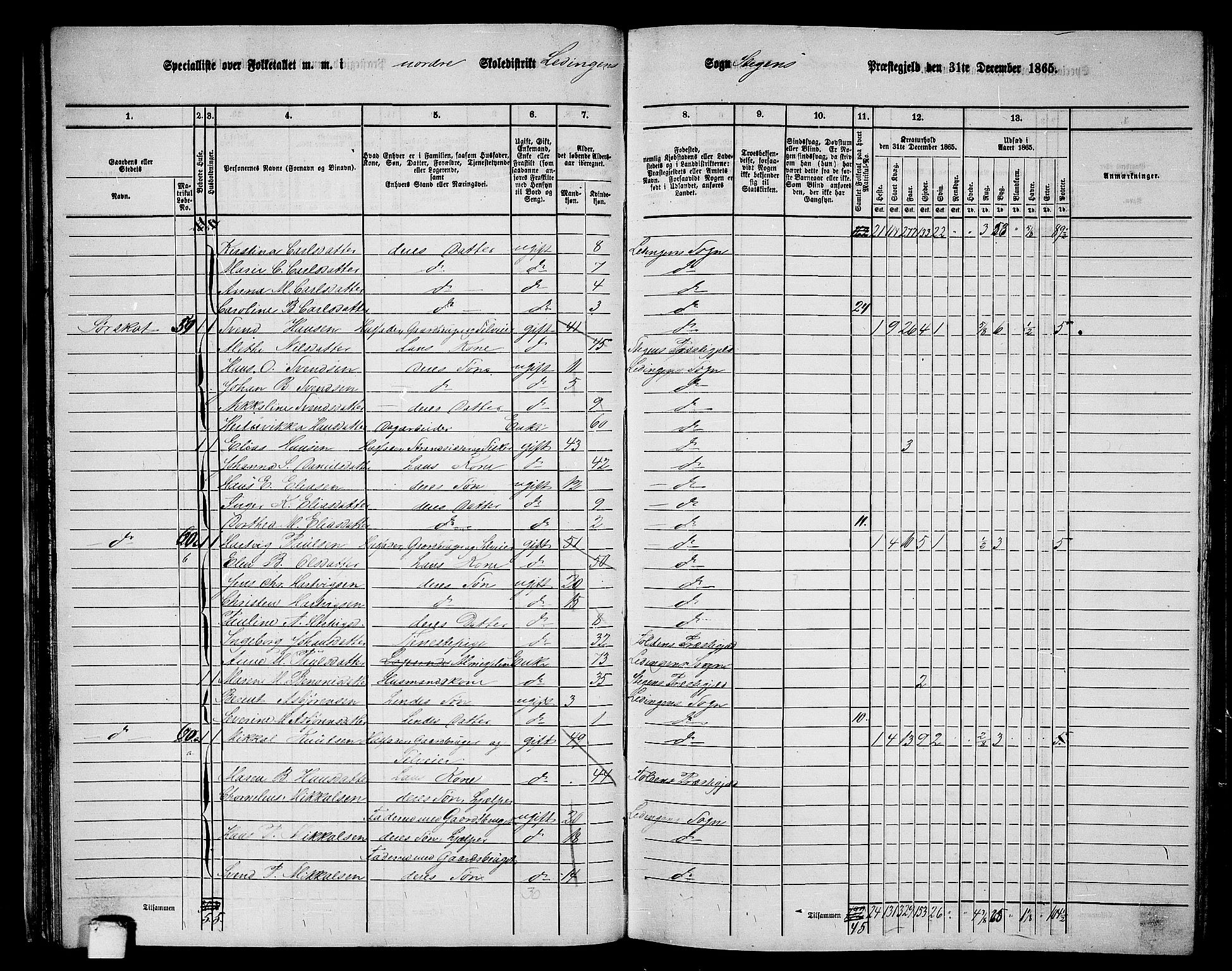 RA, 1865 census for Steigen, 1865, p. 35