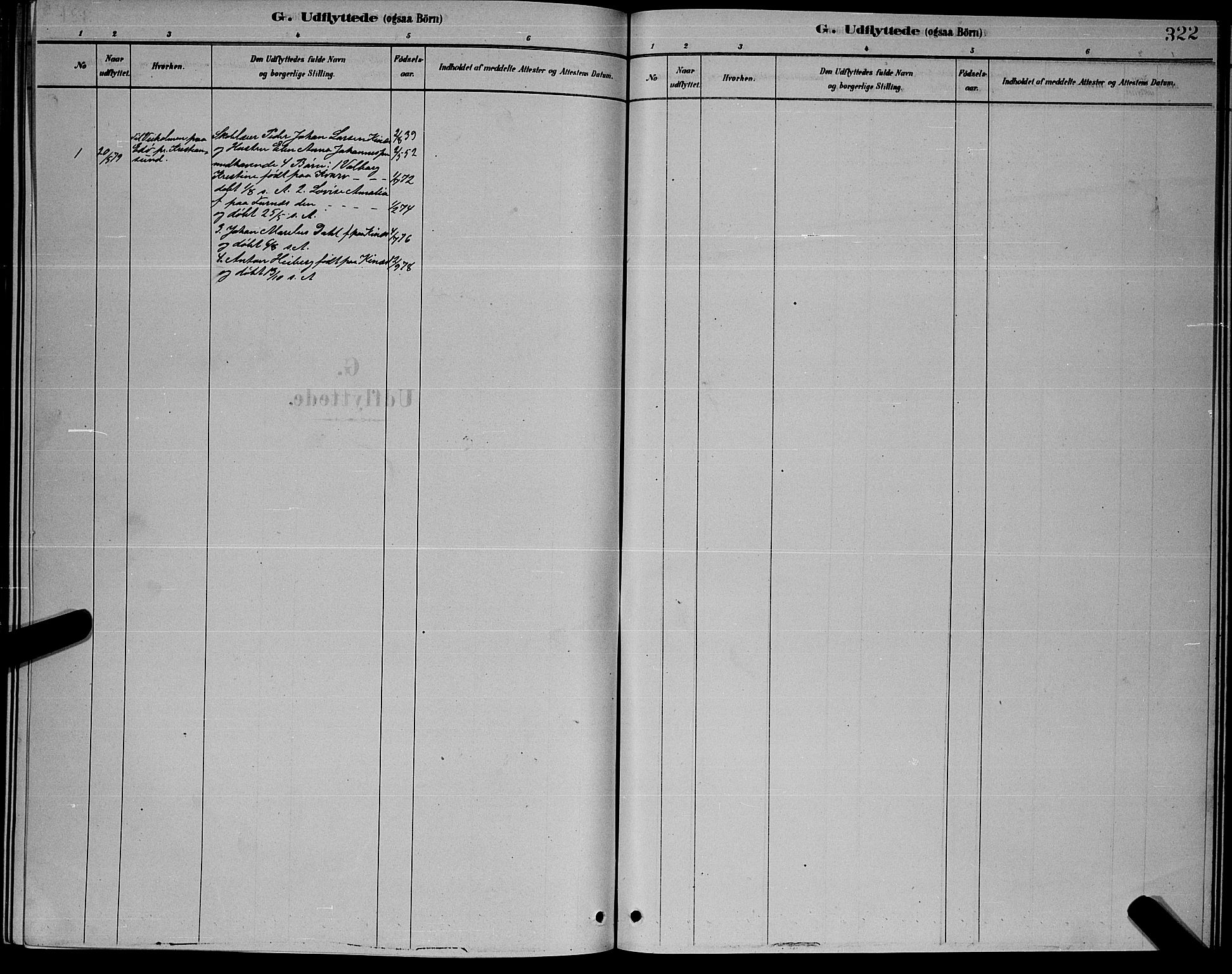 Ministerialprotokoller, klokkerbøker og fødselsregistre - Nordland, SAT/A-1459/853/L0776: Parish register (copy) no. 853C04, 1878-1889, p. 322