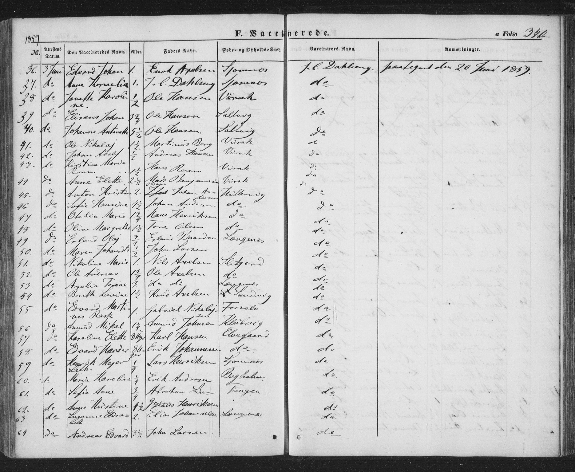 Ministerialprotokoller, klokkerbøker og fødselsregistre - Nordland, AV/SAT-A-1459/863/L0895: Parish register (official) no. 863A07, 1851-1860, p. 340