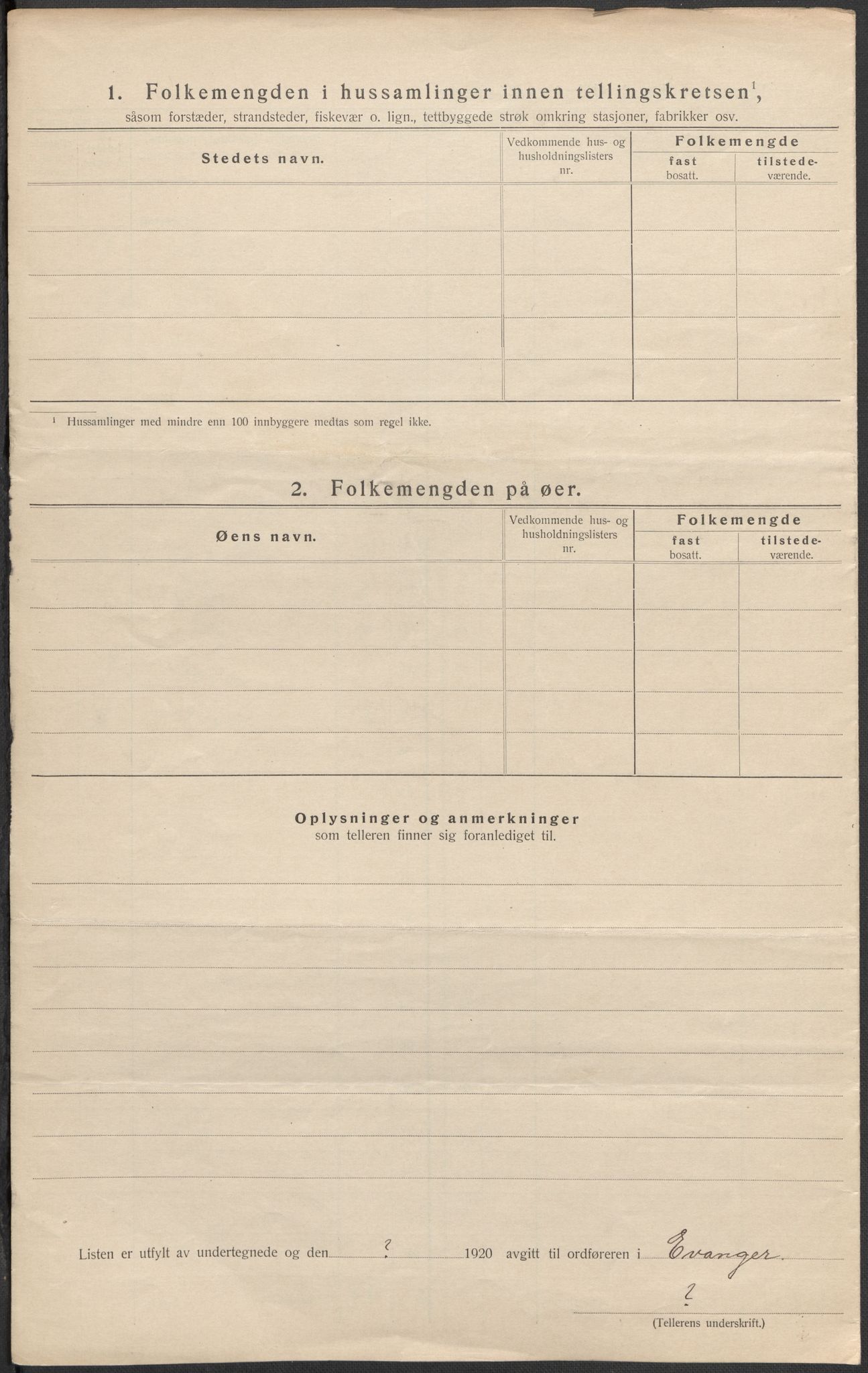 SAB, 1920 census for Evanger, 1920, p. 56