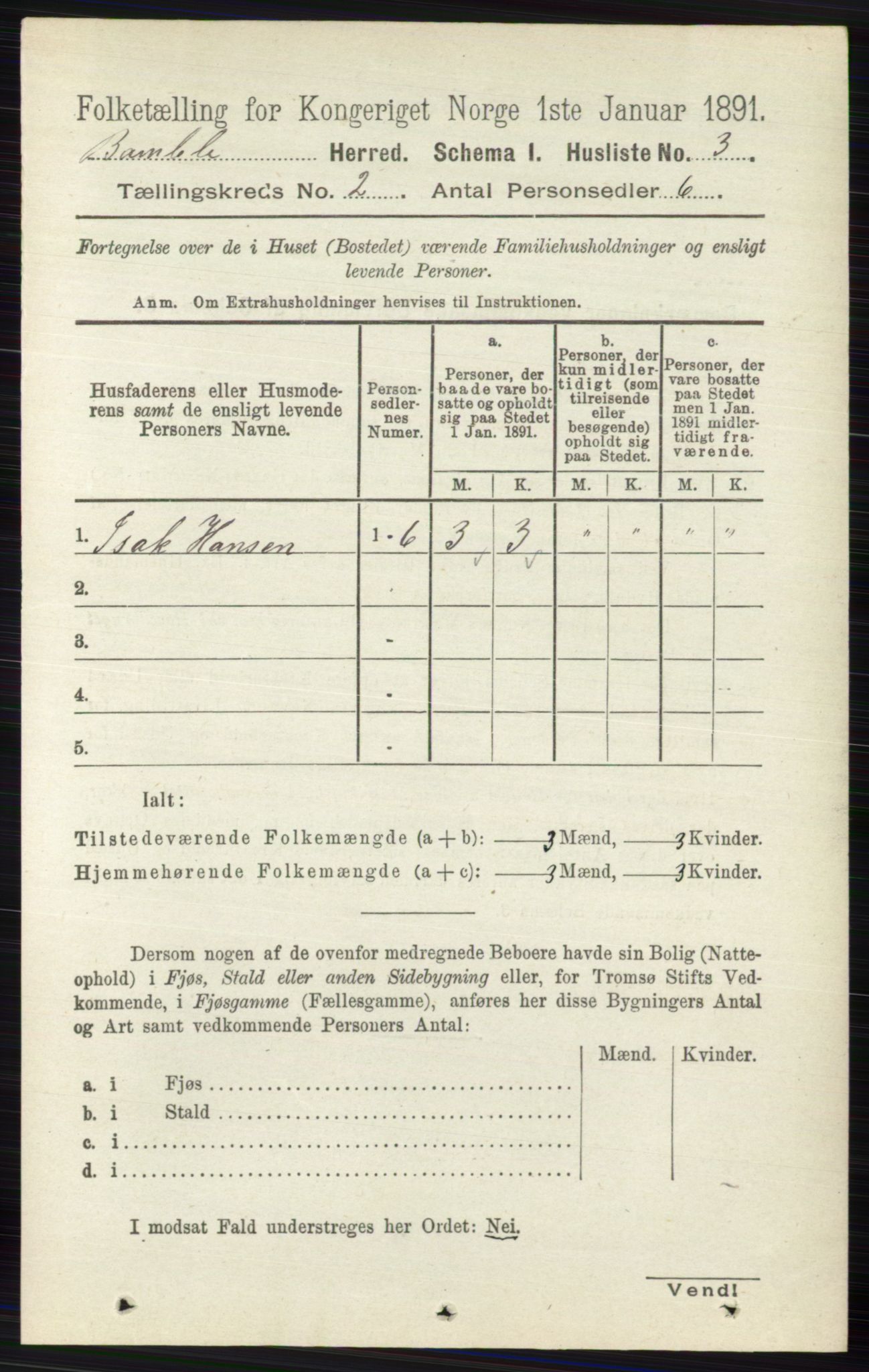 RA, 1891 census for 0814 Bamble, 1891, p. 942